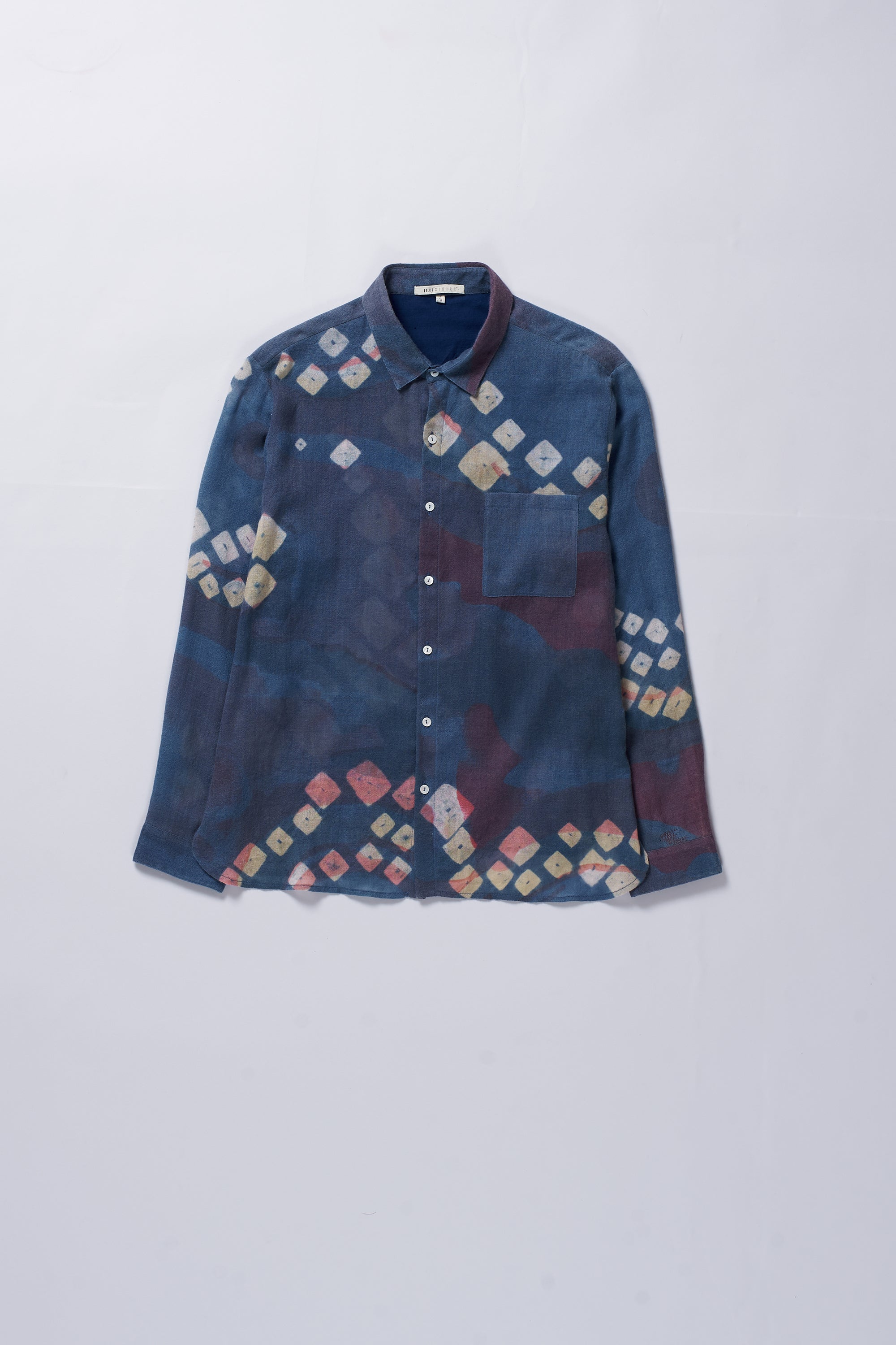 MEDIUM INDIGO WOOL UNISEX SHIRT