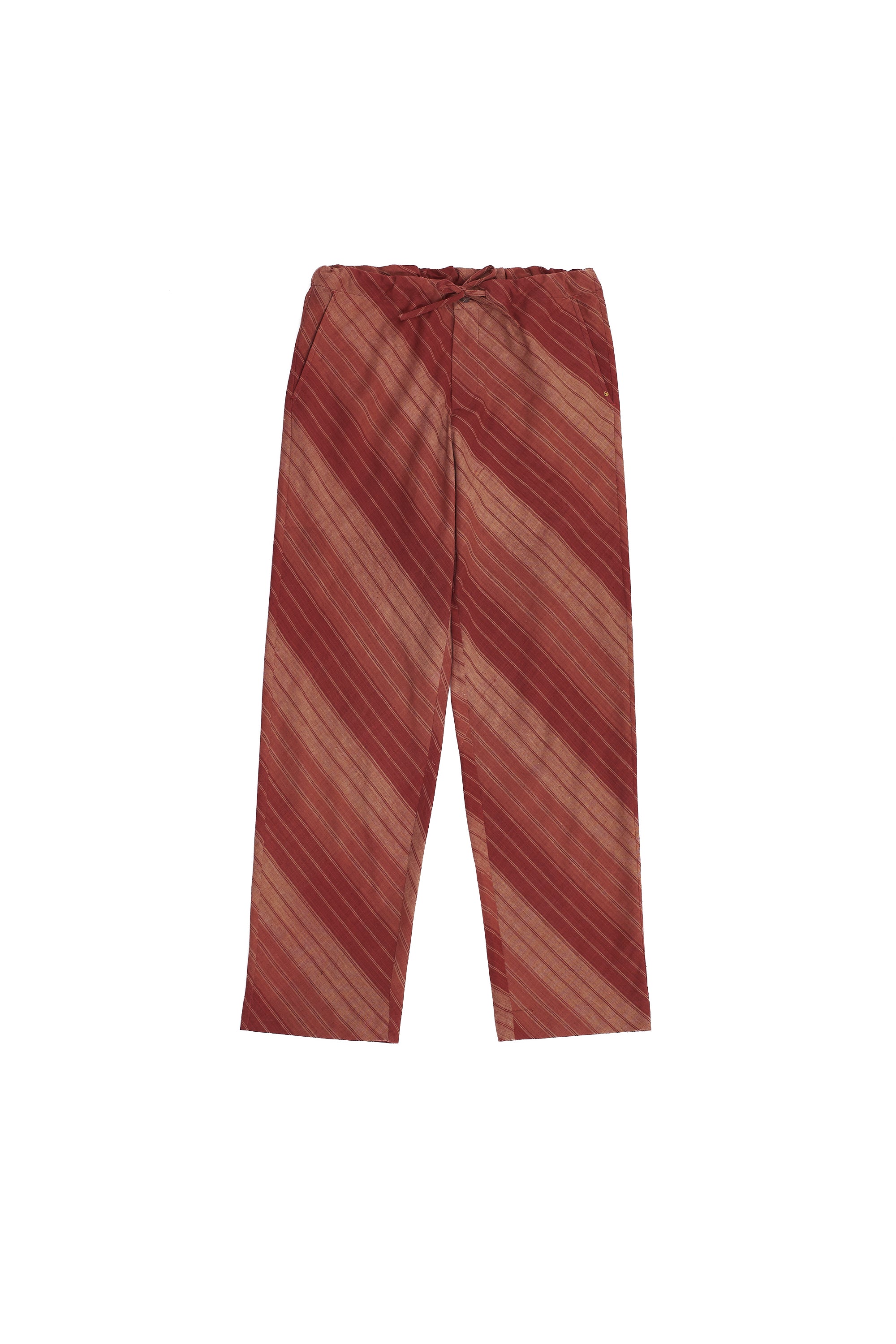 RED UNGENDERED STRIPED COTTON PANTS