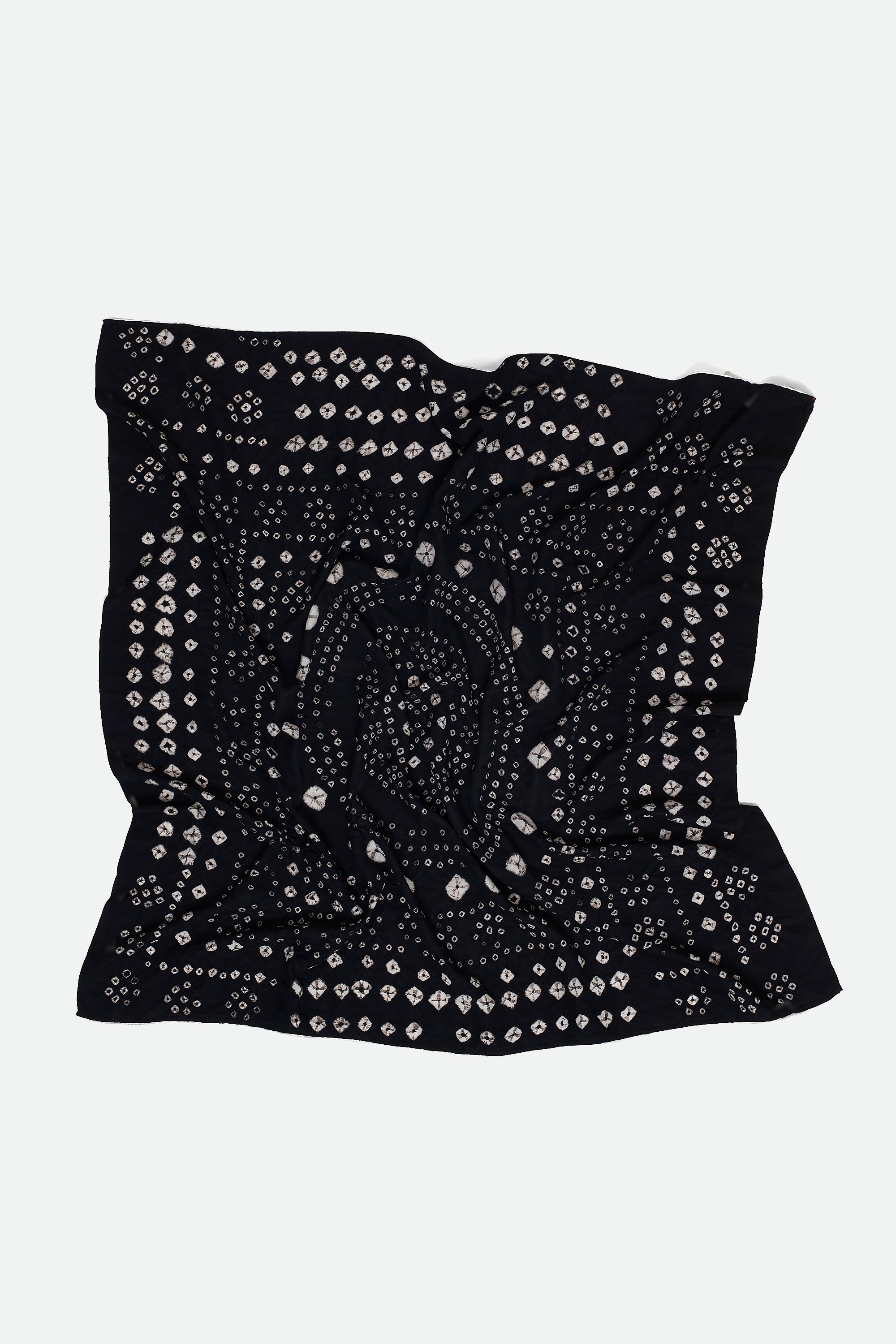 BLACK SILK BANDHANI SCARF