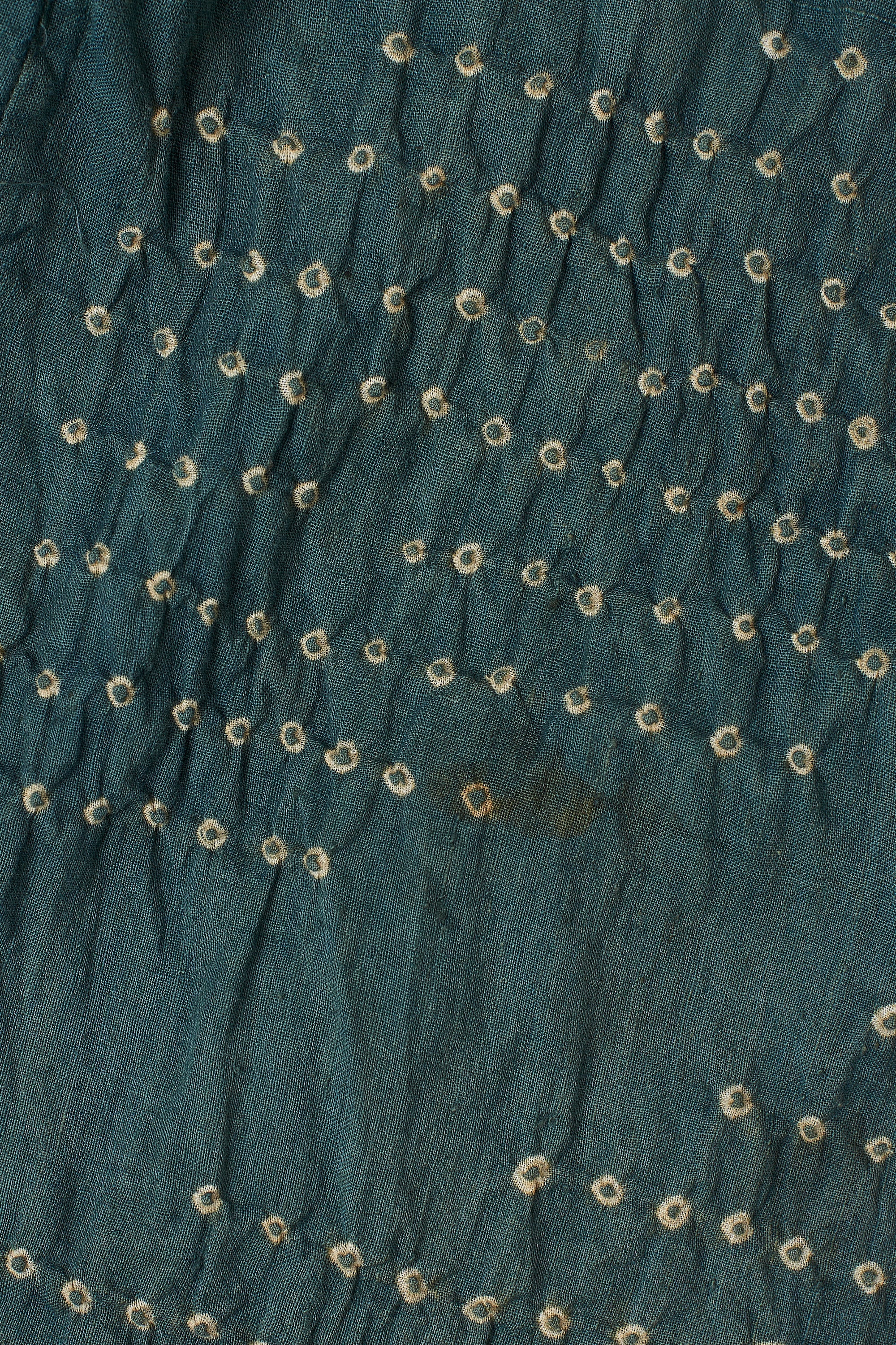 SEA GREEN COLOUR BLOCKED DRAPE DRESS FEATURING MINIATURE BANDHANI