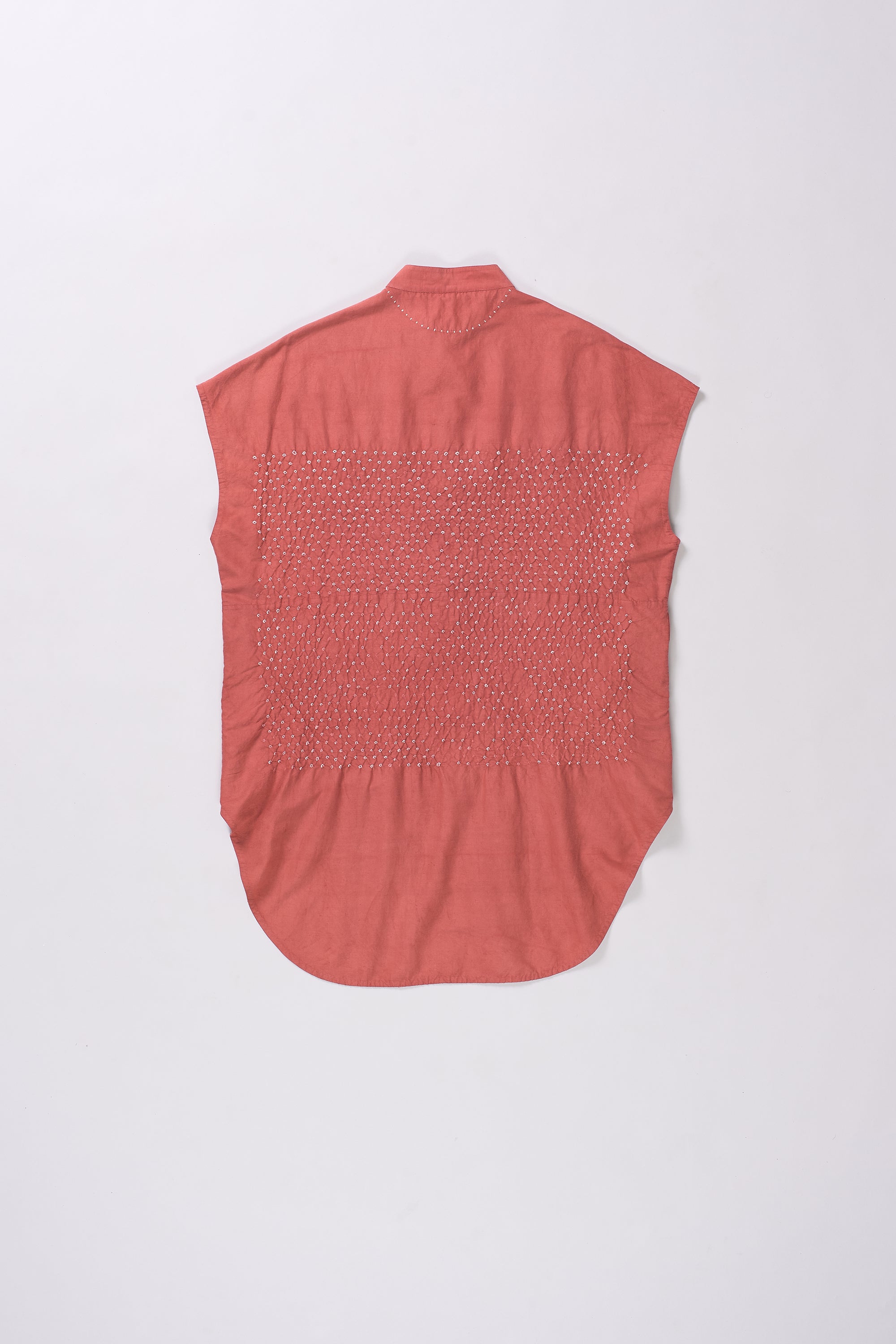 RED COTTON SILK SHIRT