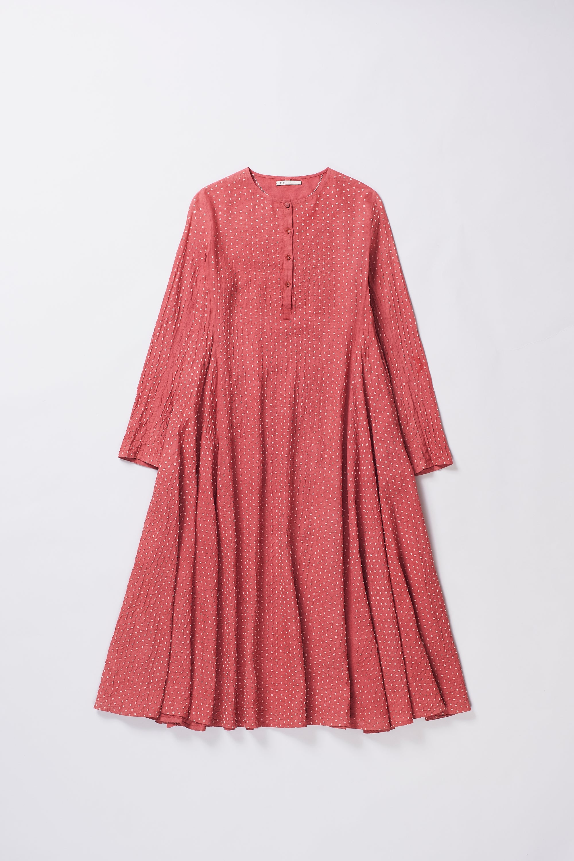 ROUGE PINK COTTON BANDHANI WOMEN DRESS