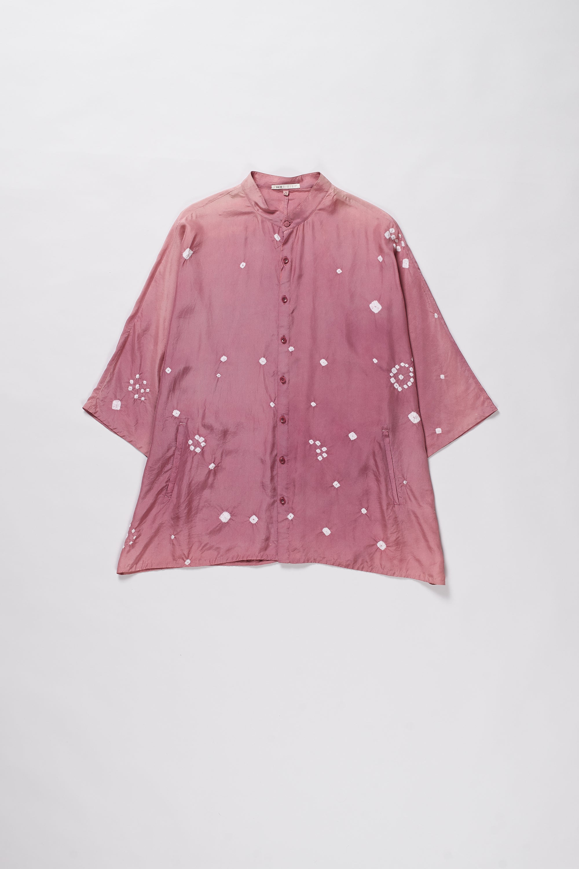 RELAXED FIT BANDHANI SHIRT DYED IN FUSCHIA PINK