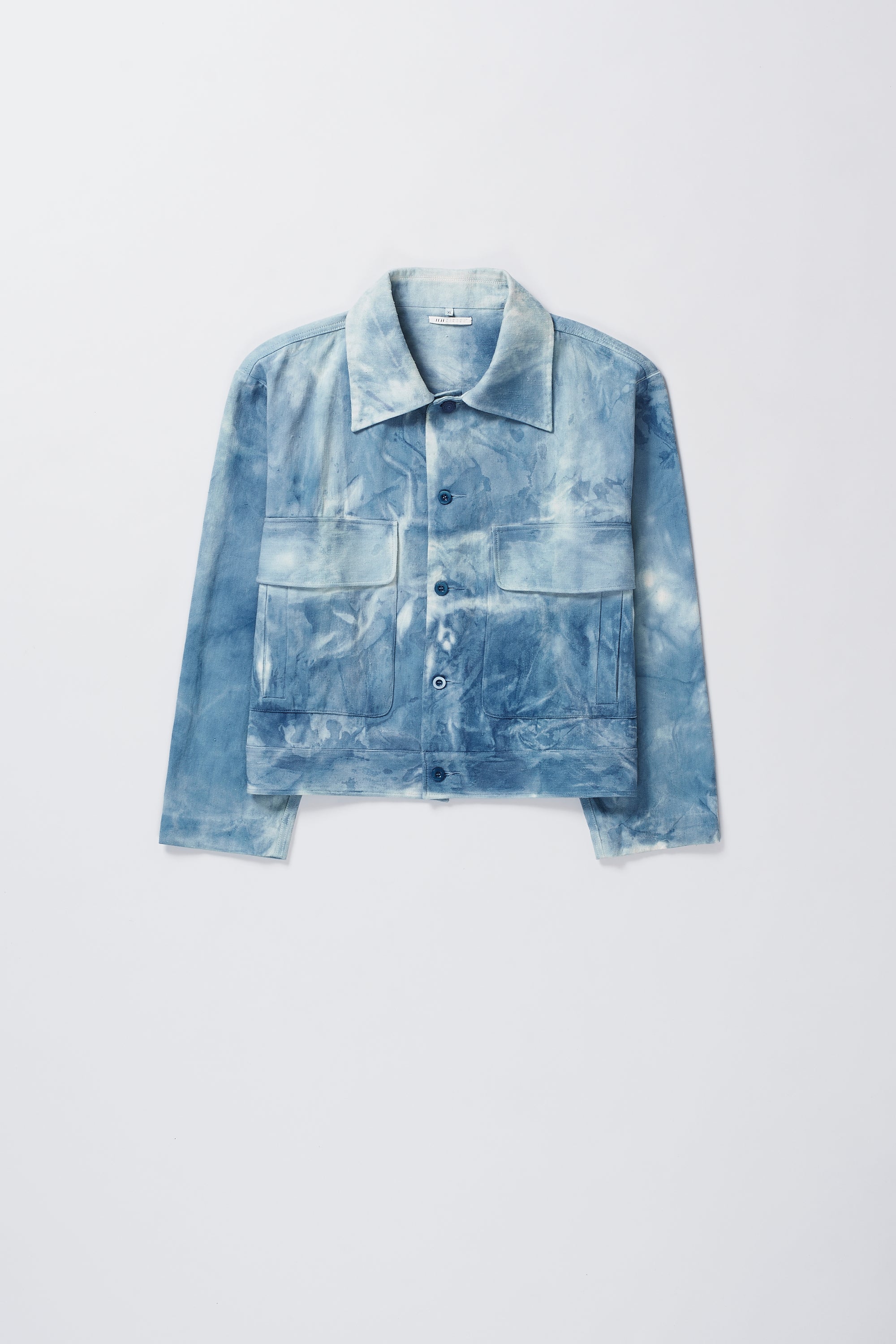 INDIGO WASHED HANDWOVEN DENIM TRUCKER JACKET