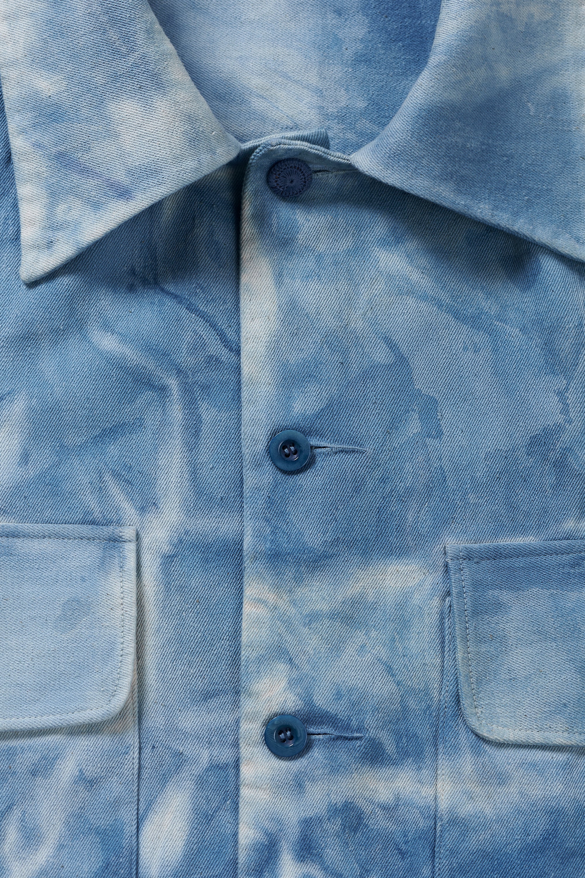 INDIGO WASHED HANDWOVEN DENIM TRUCKER JACKET