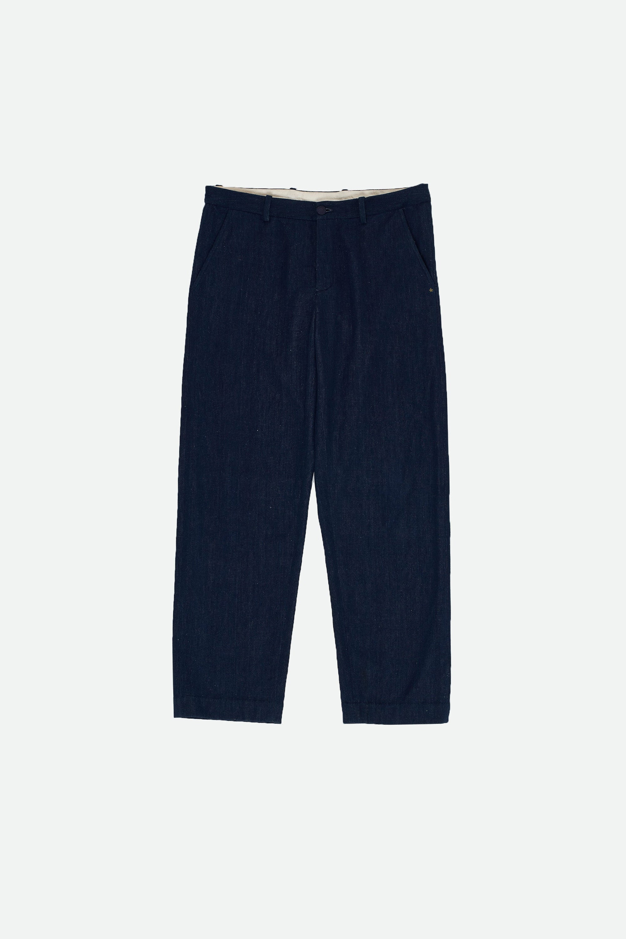 NATURAL INDIGO HANDSPUN DENIM COTTON PANT