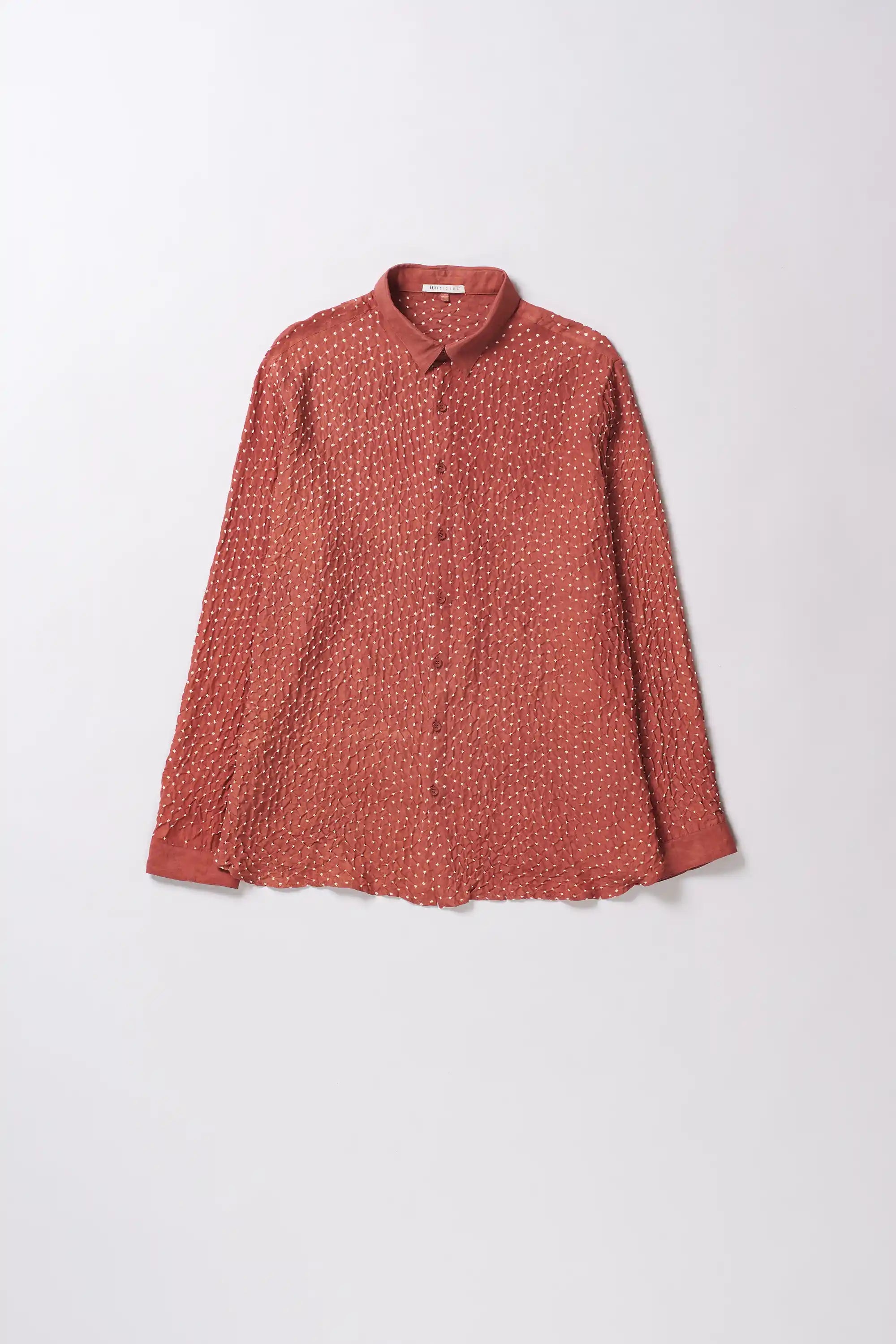 Rouge Pink Bandhani Silk Shirt