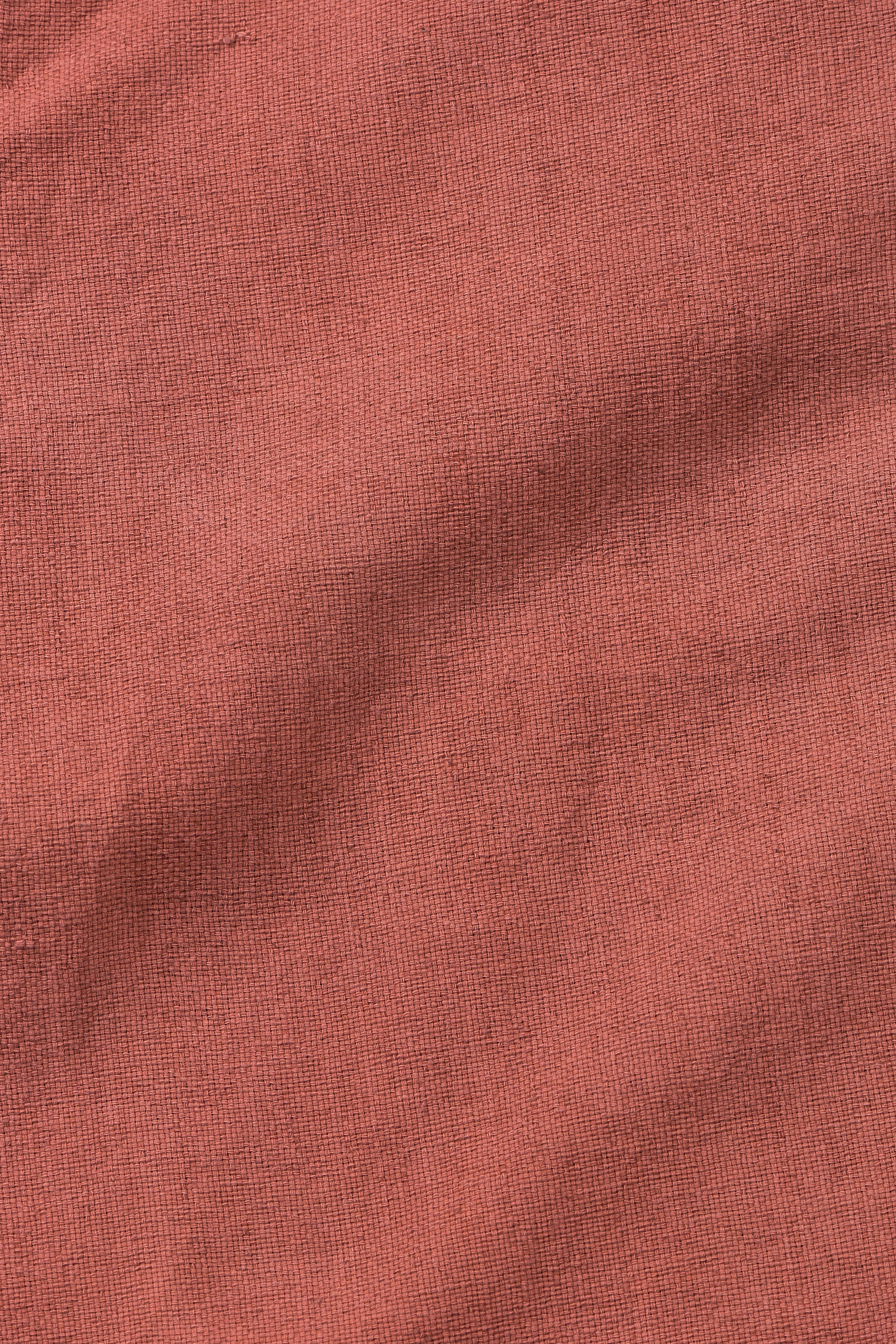ROUGE PINK TEXTURED SOLID STRAIGHT FIT COTTON TROUSER