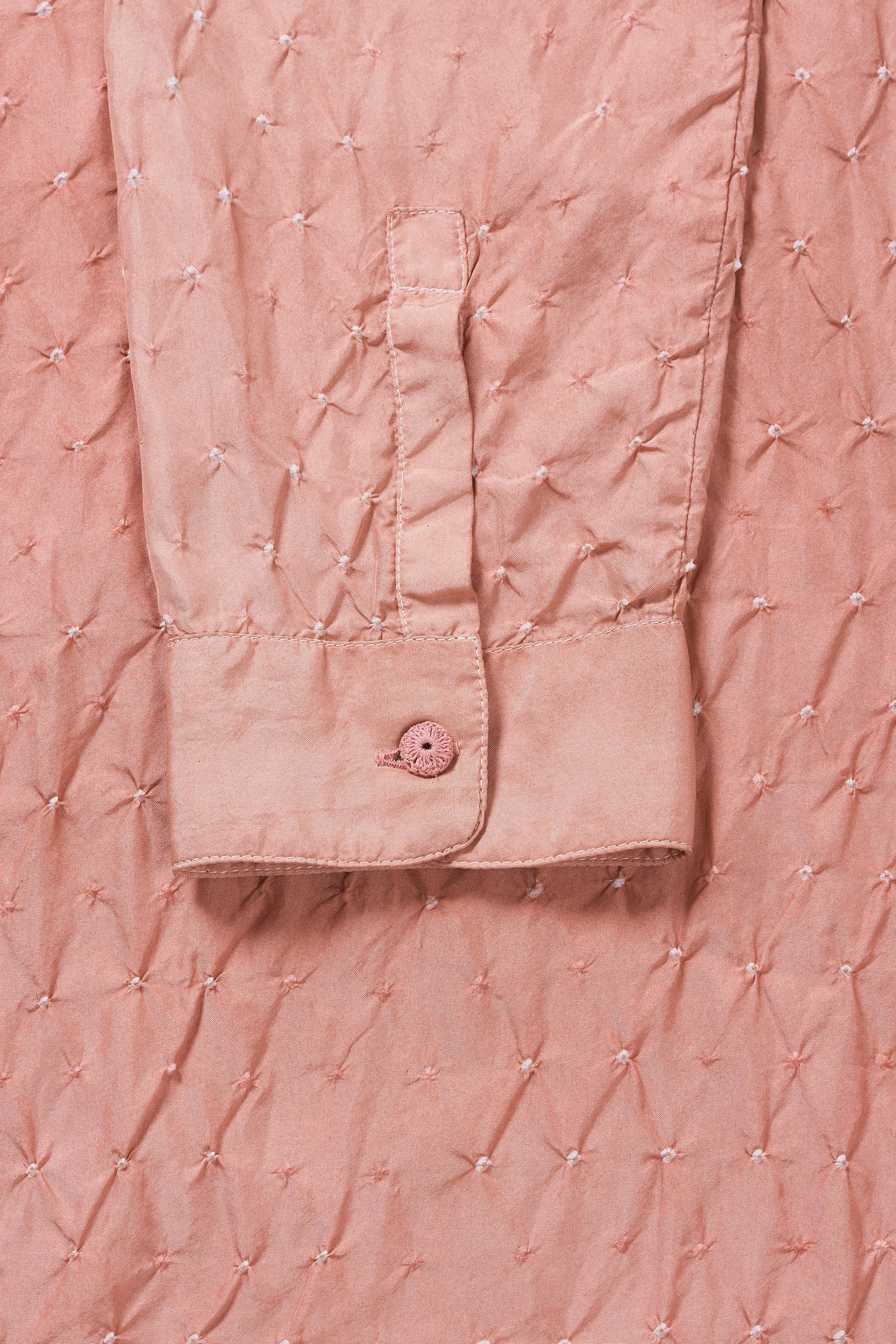 CHALK PINK COTTON SILK BLEND BANDHANI DRESS