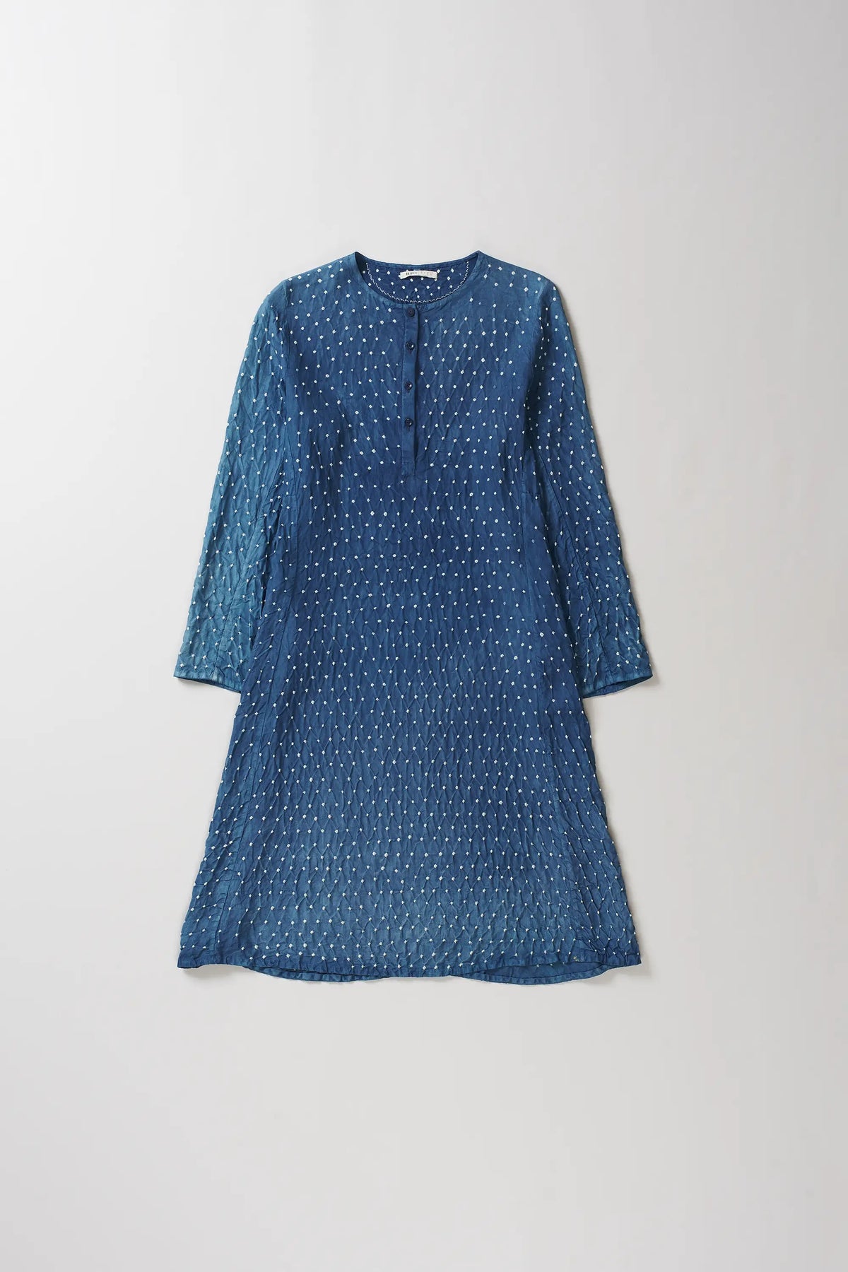 Medium Indigo Silk Bandhani Dress
