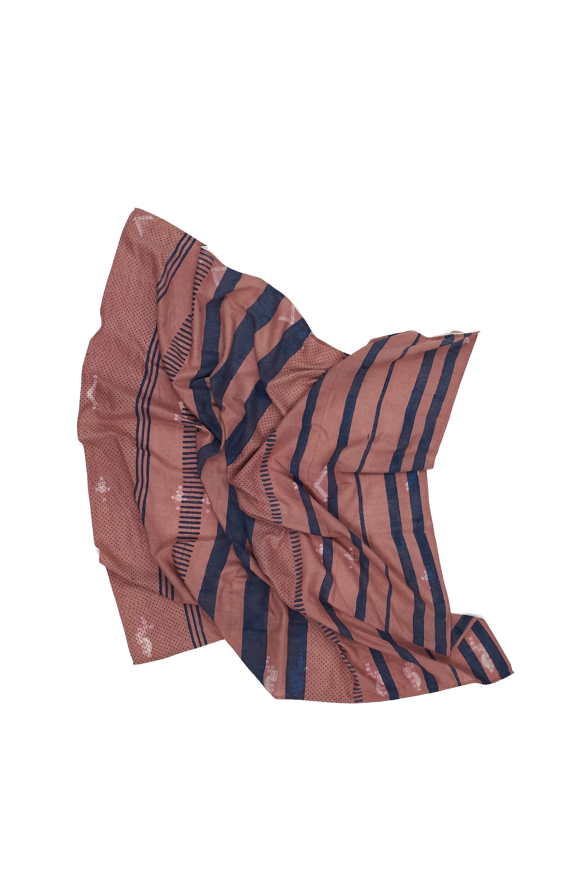 CHALK PINK SHIBORI BLOCK PRINTED SCARF