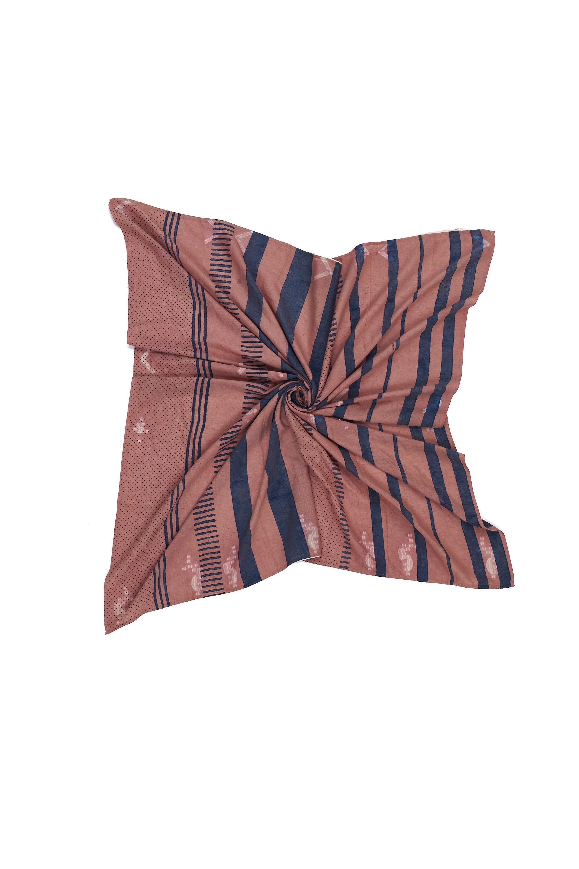 CHALK PINK SHIBORI BLOCK PRINTED SCARF