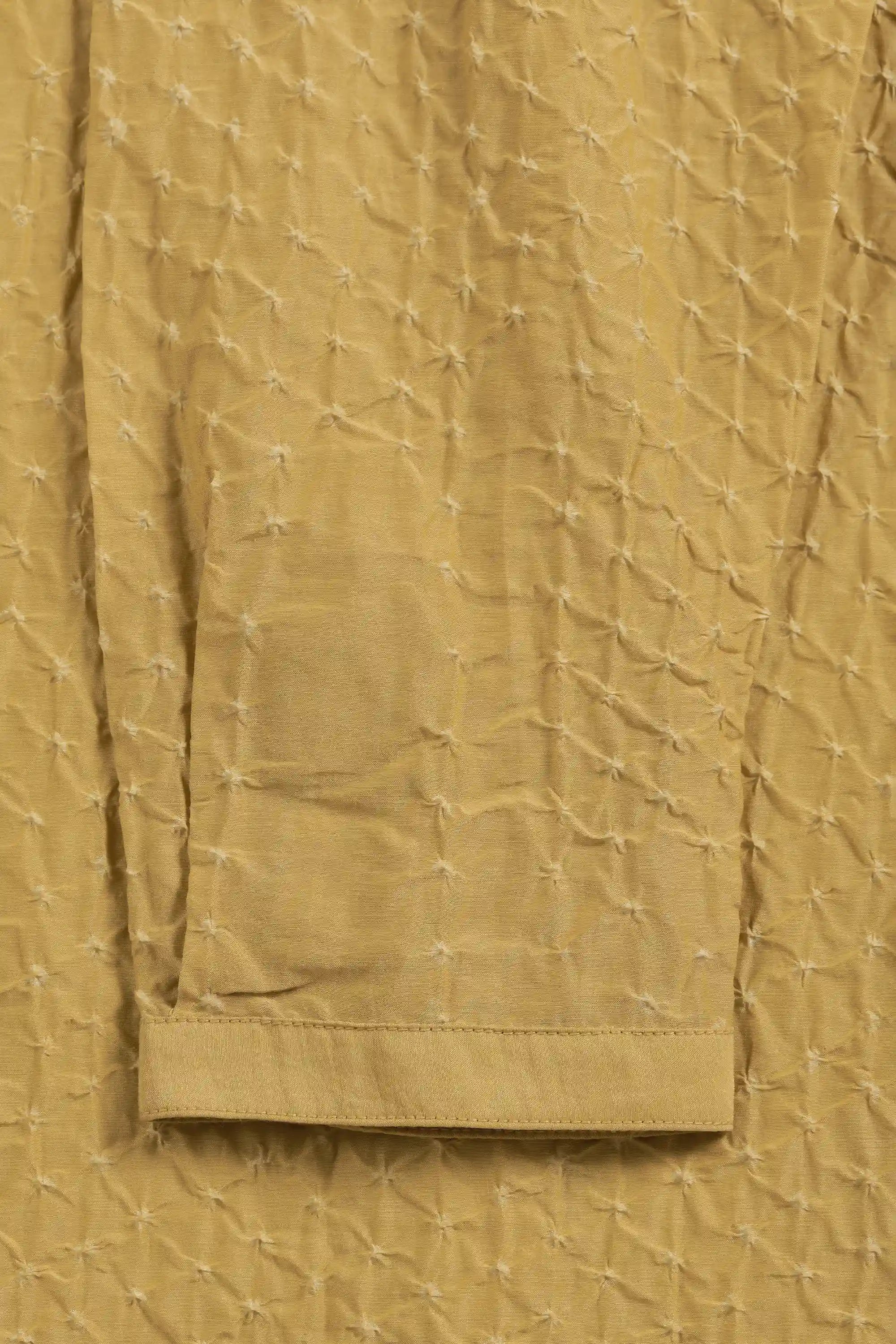 All Over Bandhani Flared Dress in Ochre Yellow