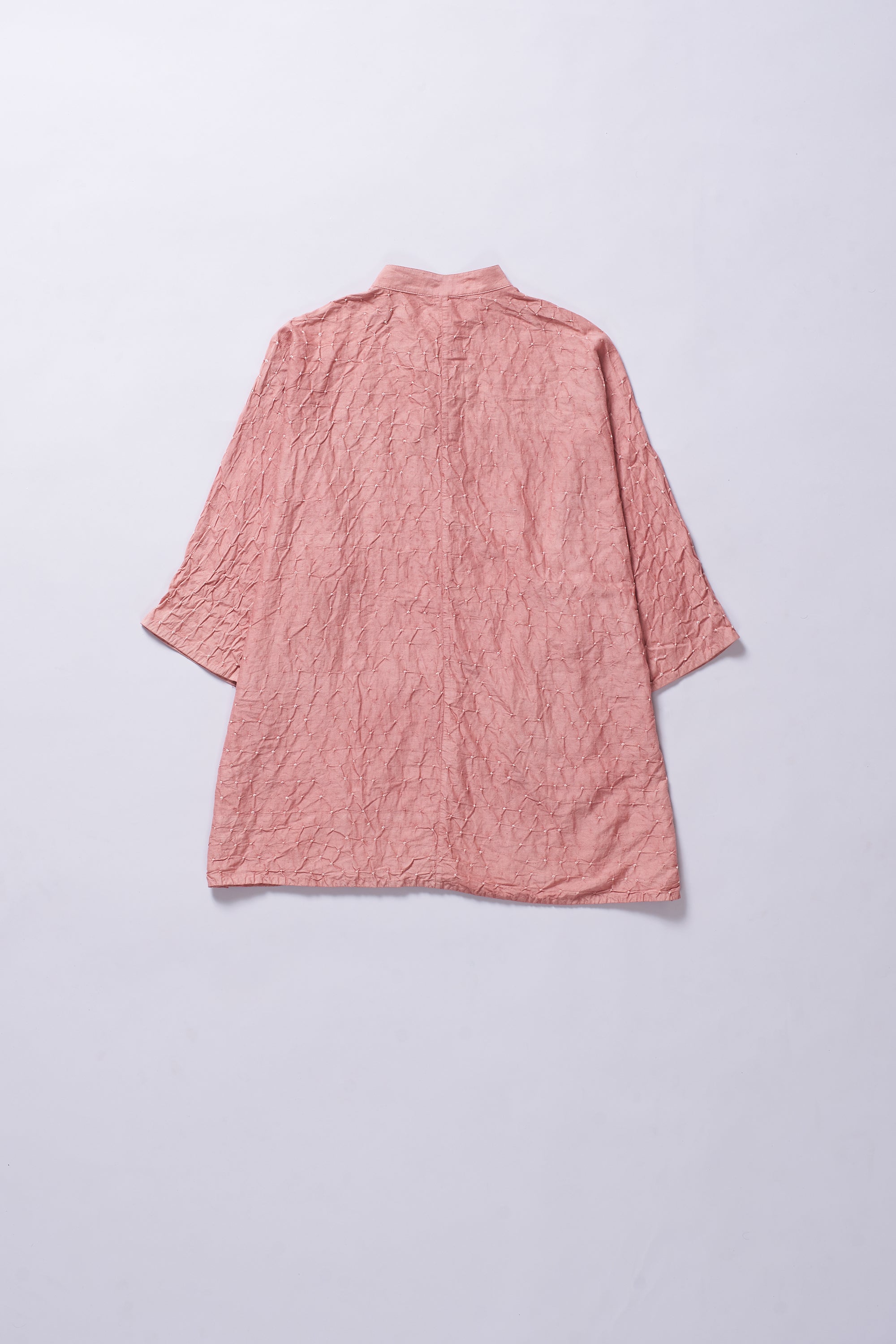 CHALK PINK SILK BANDHANI SHIRT