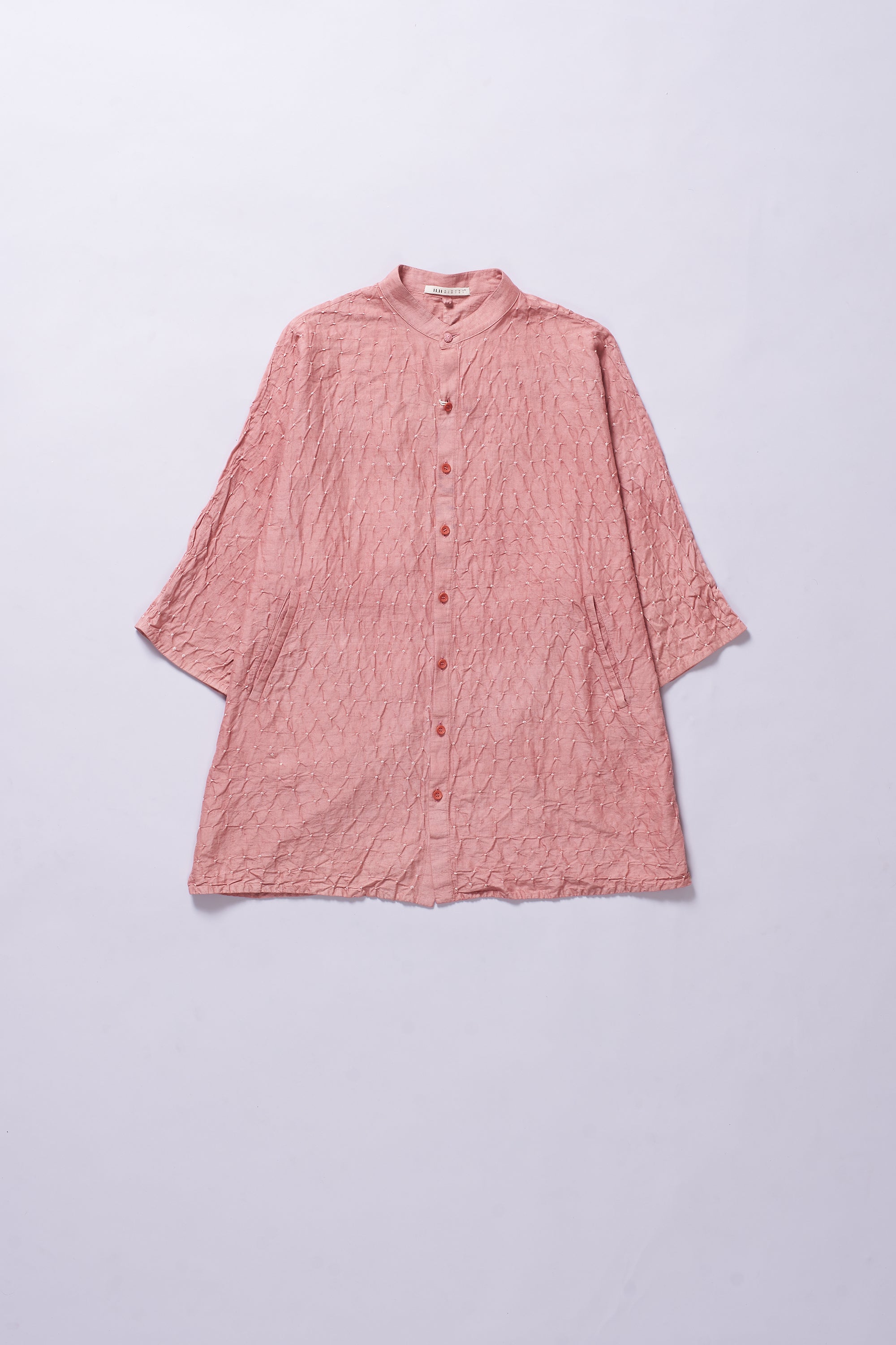 CHALK PINK SILK BANDHANI SHIRT