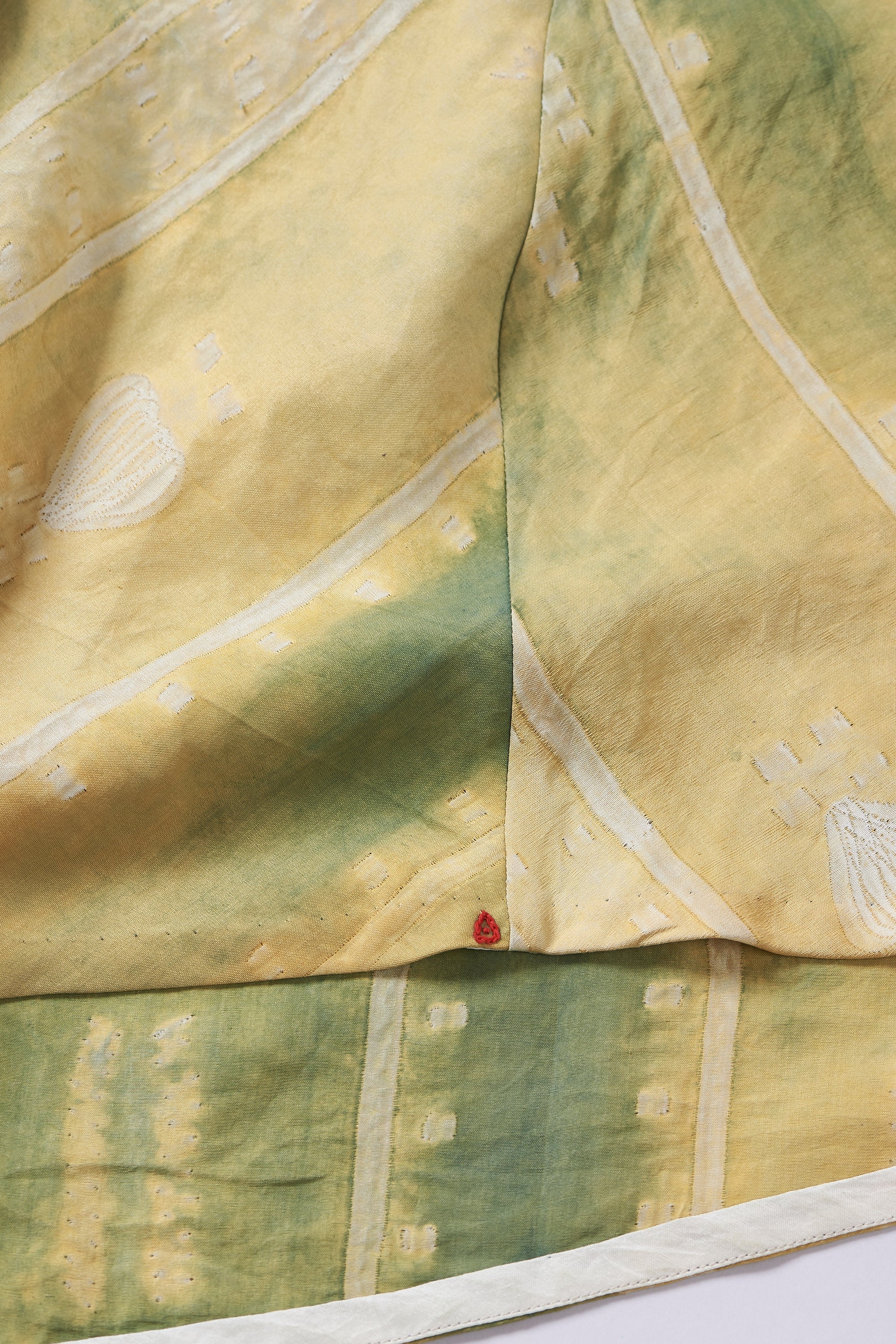 BOTTLE GREEN SHIBORI BLOCK PRINT DRESS