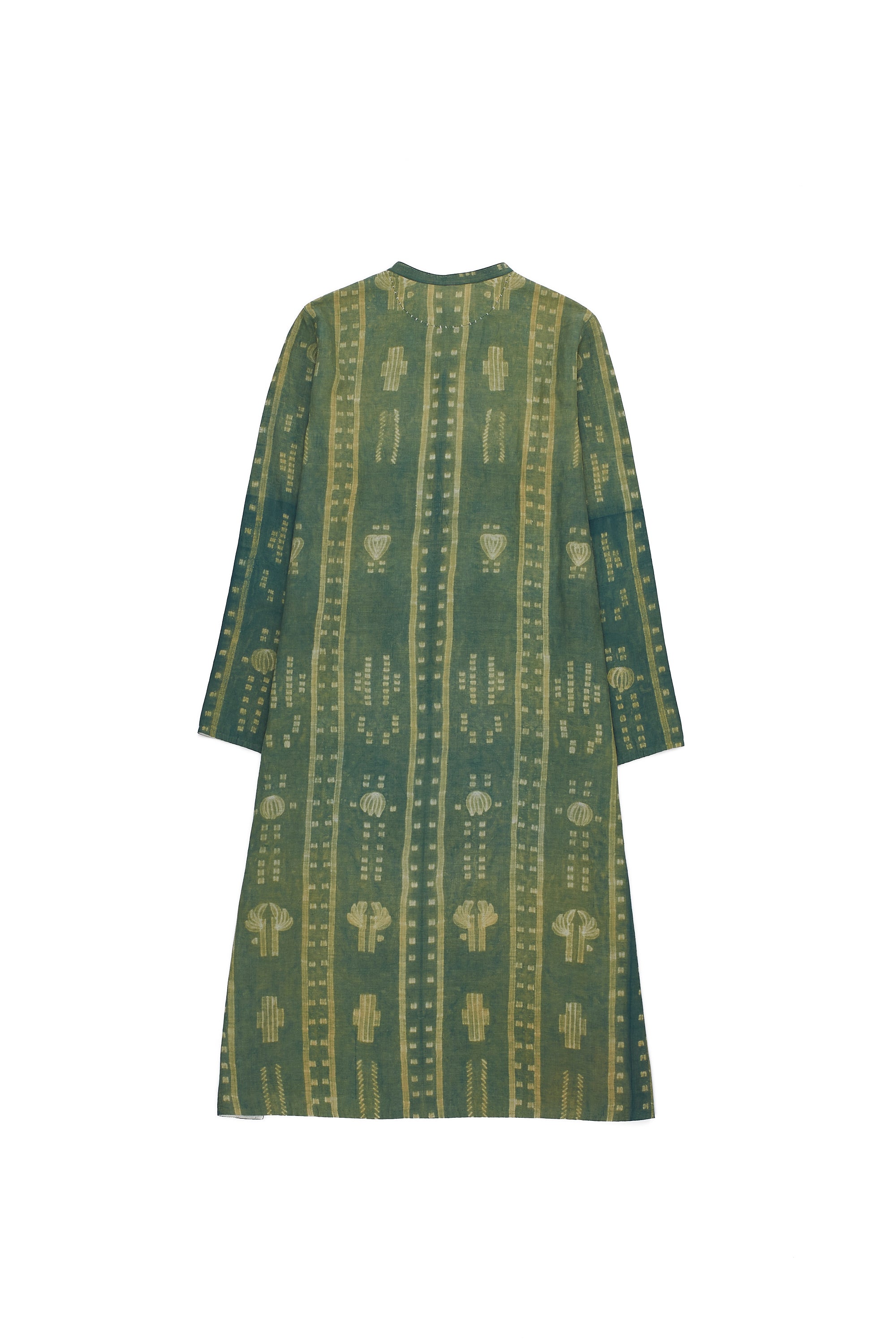 BOTTLE GREEN STATEMENT SHIBORI DRESS