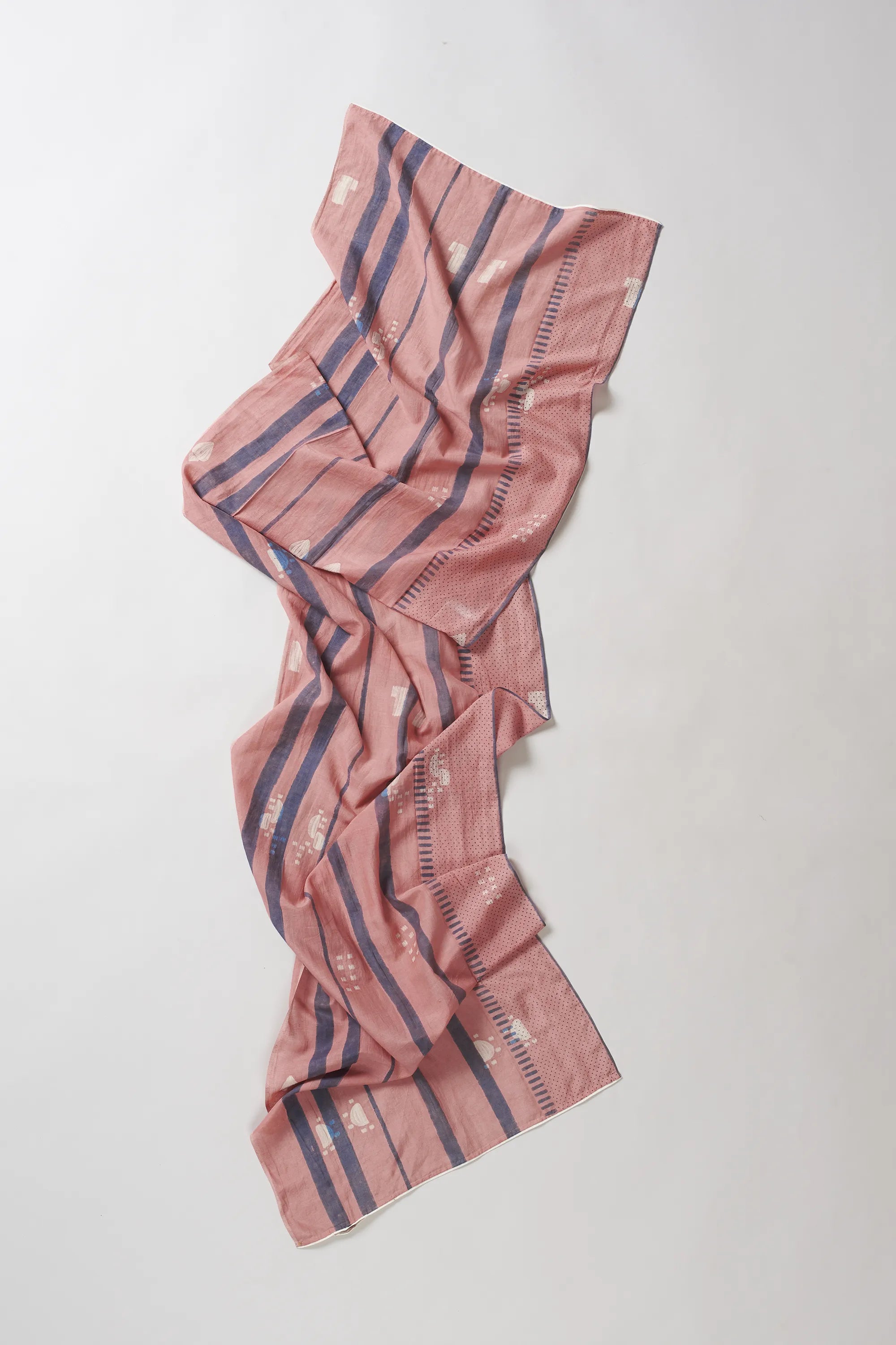 Cotton Silk Blend Scarf in Chalk Pink