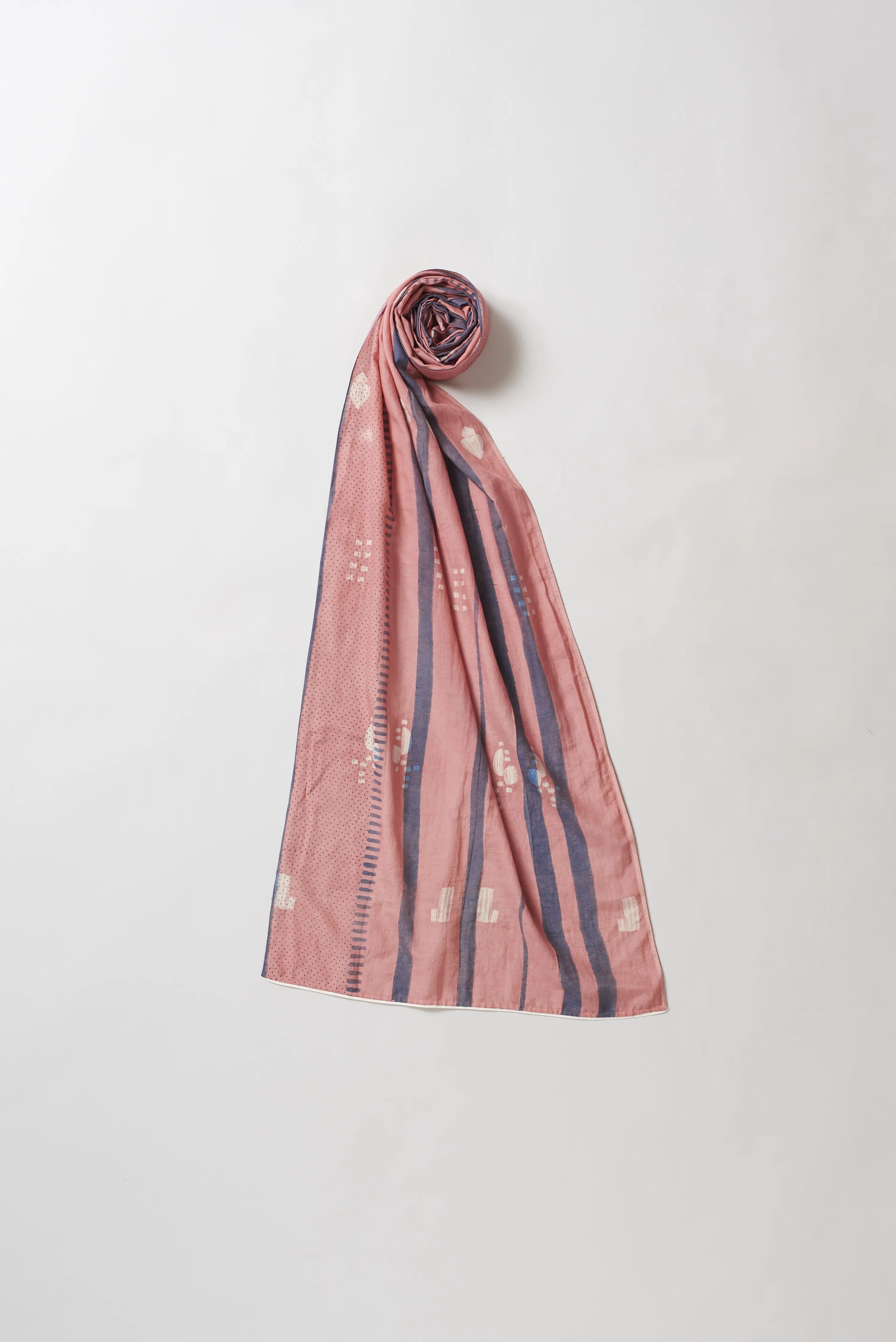Cotton Silk Blend Scarf in Chalk Pink