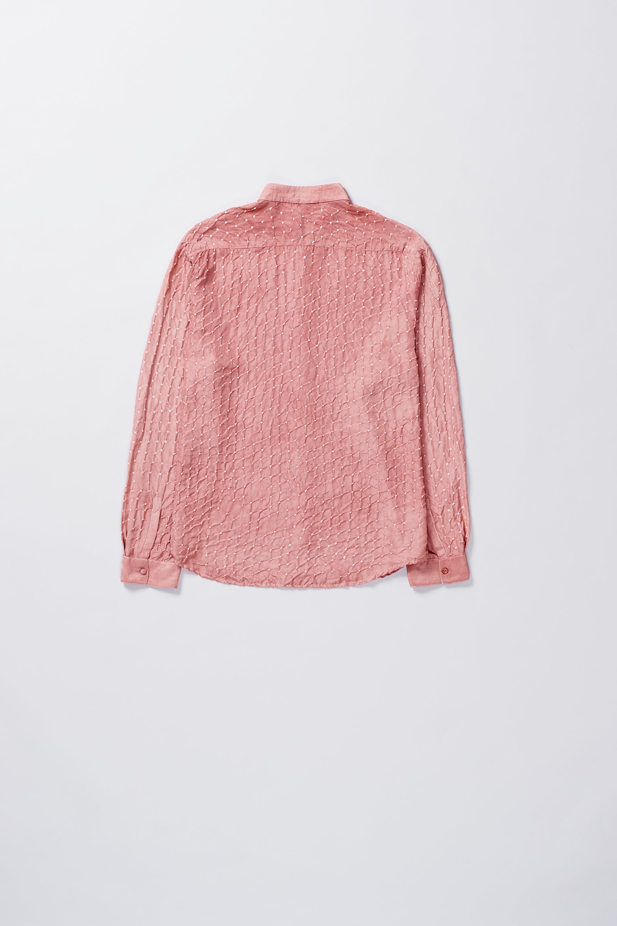 CHALK PINK ALL OVER BANDHANI SOFT SILK SHIRT