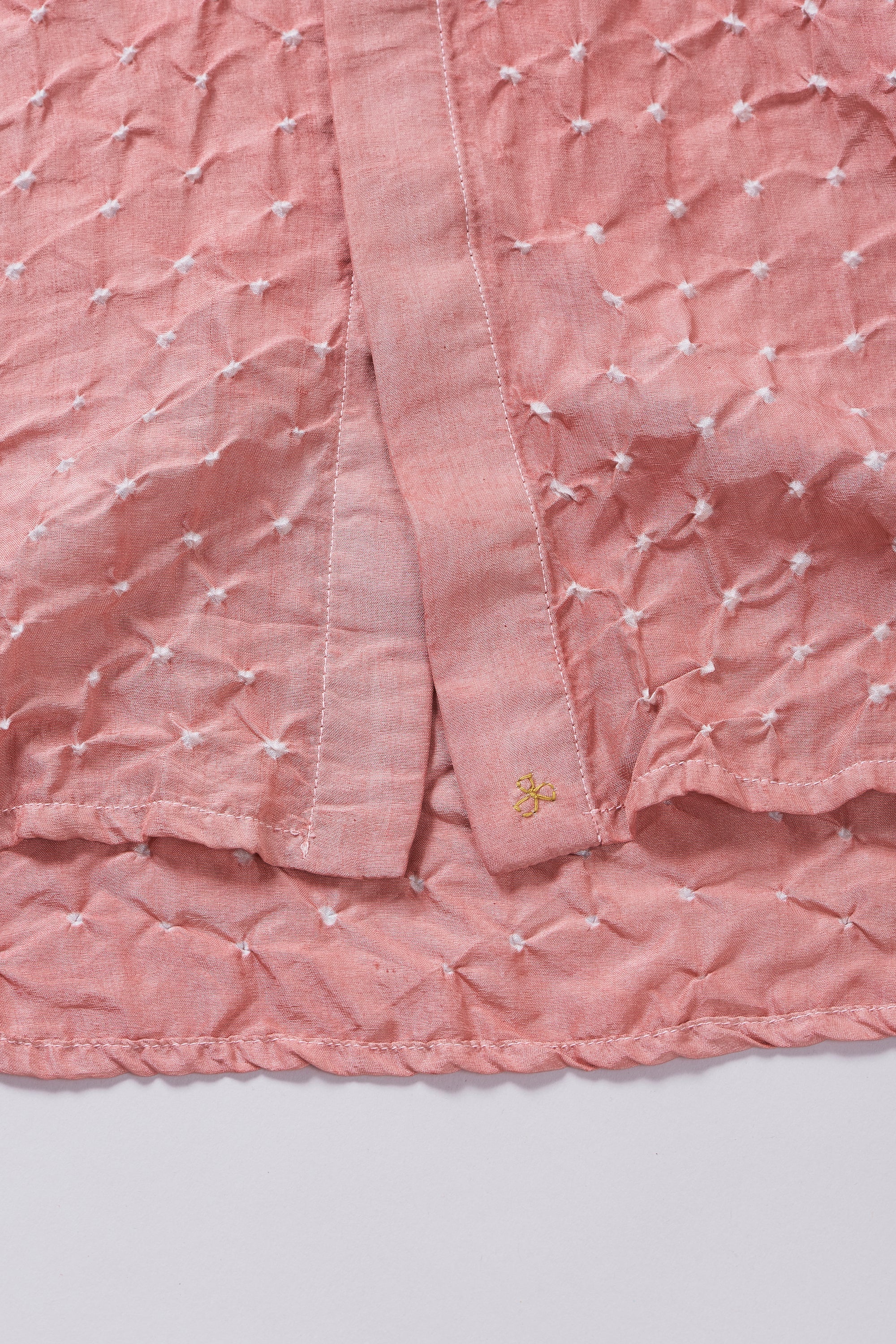 CHALK PINK ALL OVER BANDHANI SOFT SILK SHIRT