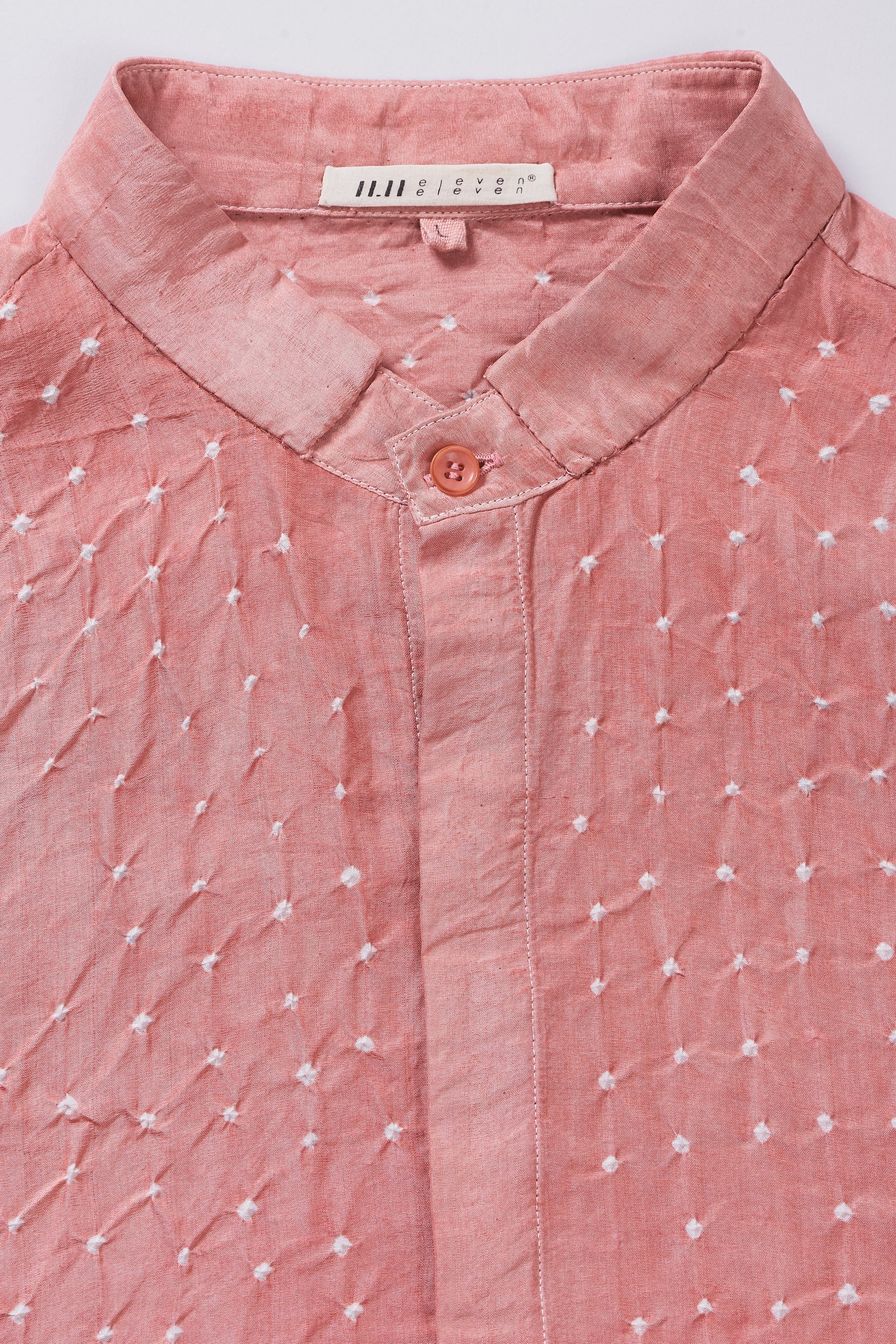 CHALK PINK ALL OVER BANDHANI SOFT SILK SHIRT