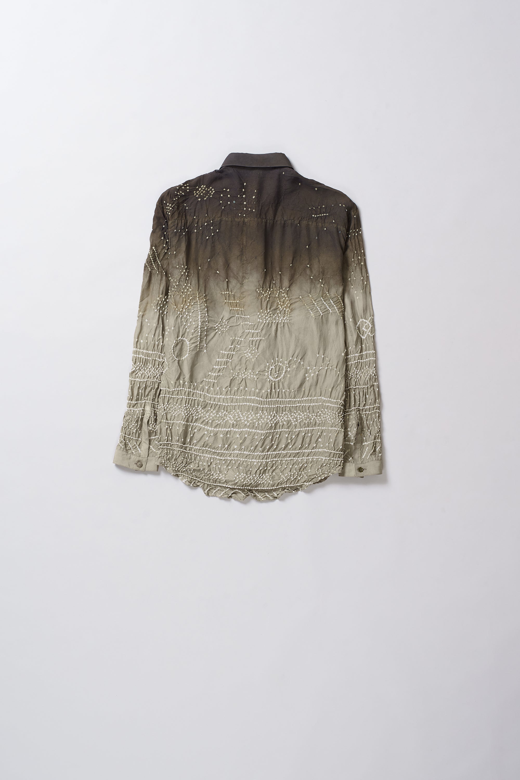 GRADIENT BROWN BANDHANI SILK UNISEX SHIRT