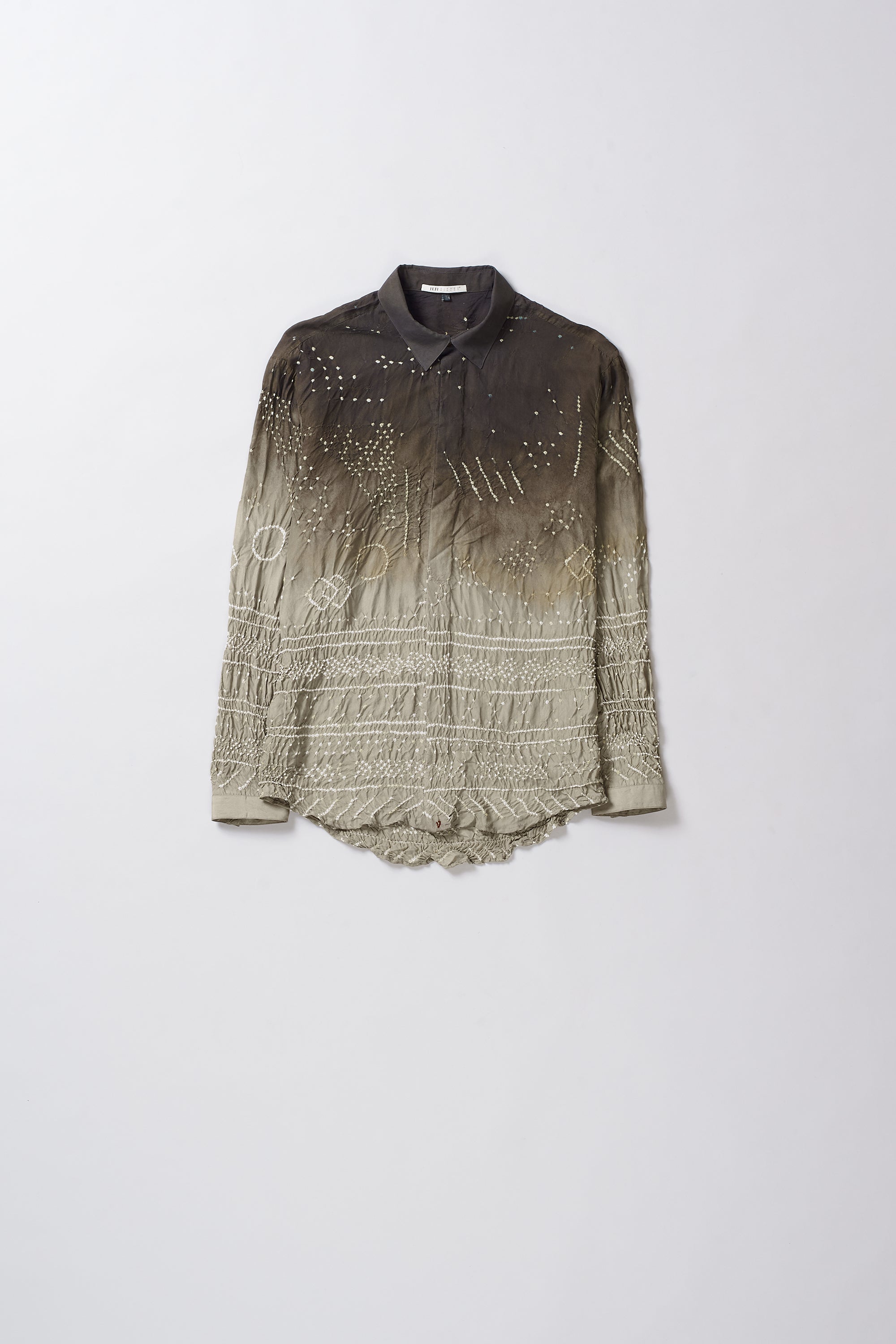 GRADIENT BROWN BANDHANI SILK UNISEX SHIRT