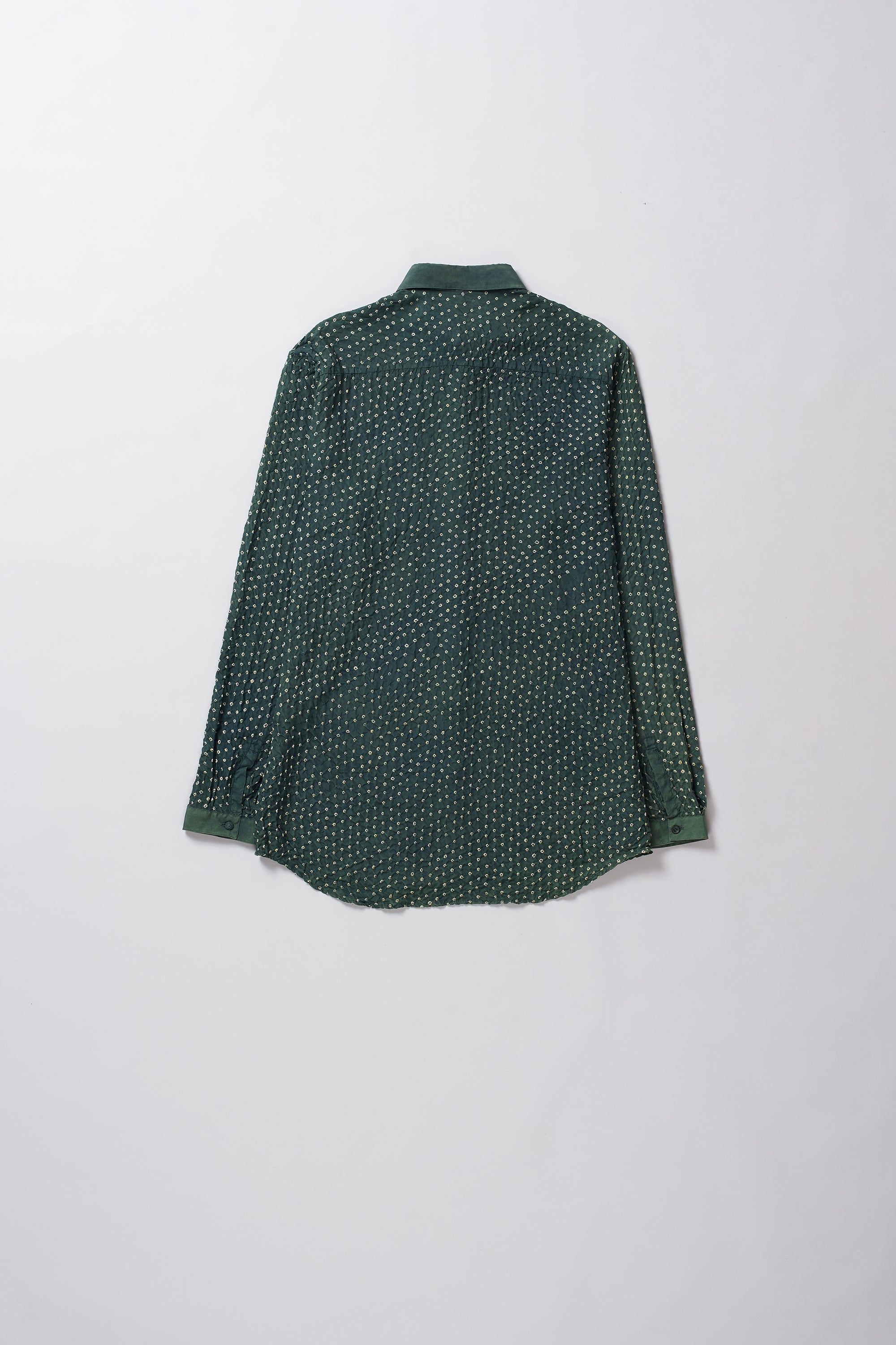 BOTTLE GREEN BANDHANI SHIRT