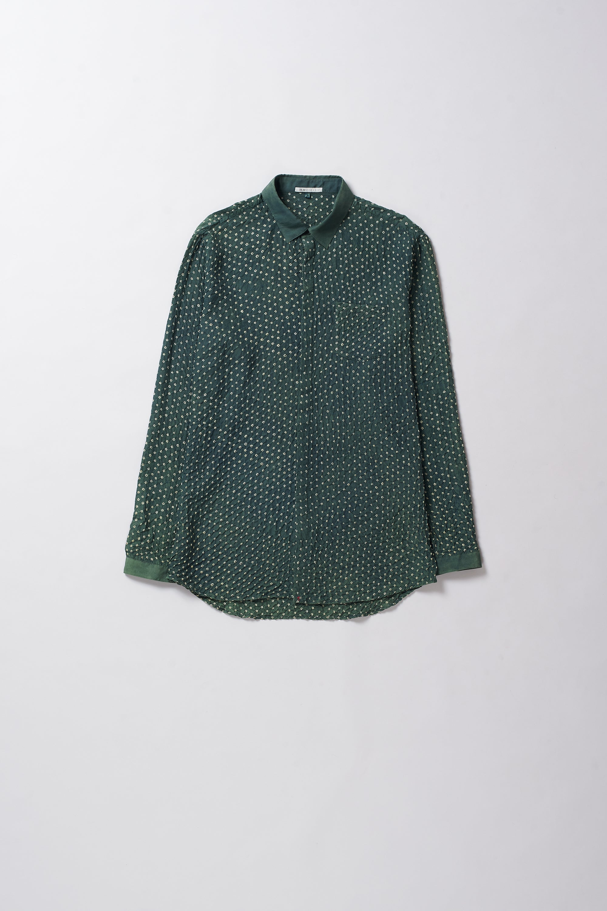 BOTTLE GREEN BANDHANI SHIRT