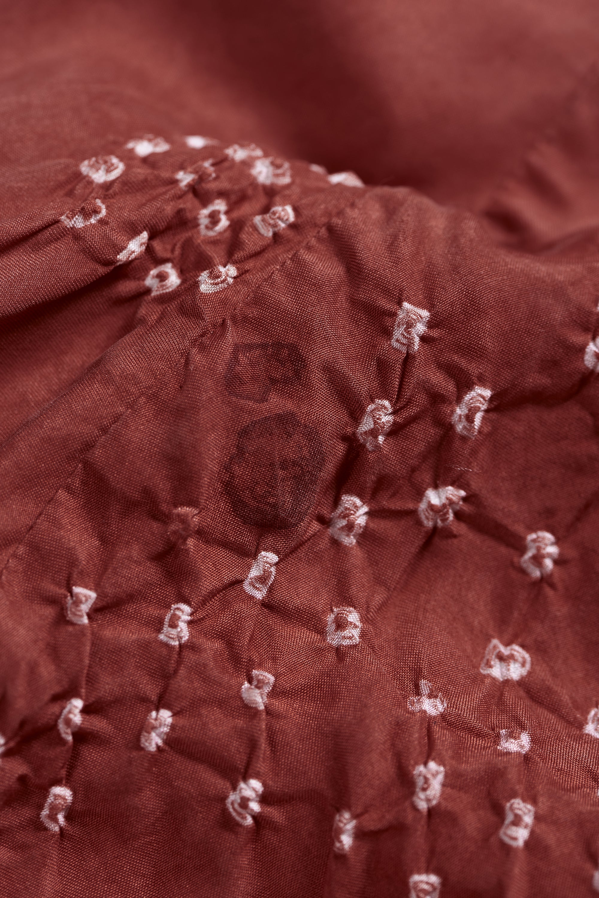 RED BANDHANI SILK DRESS