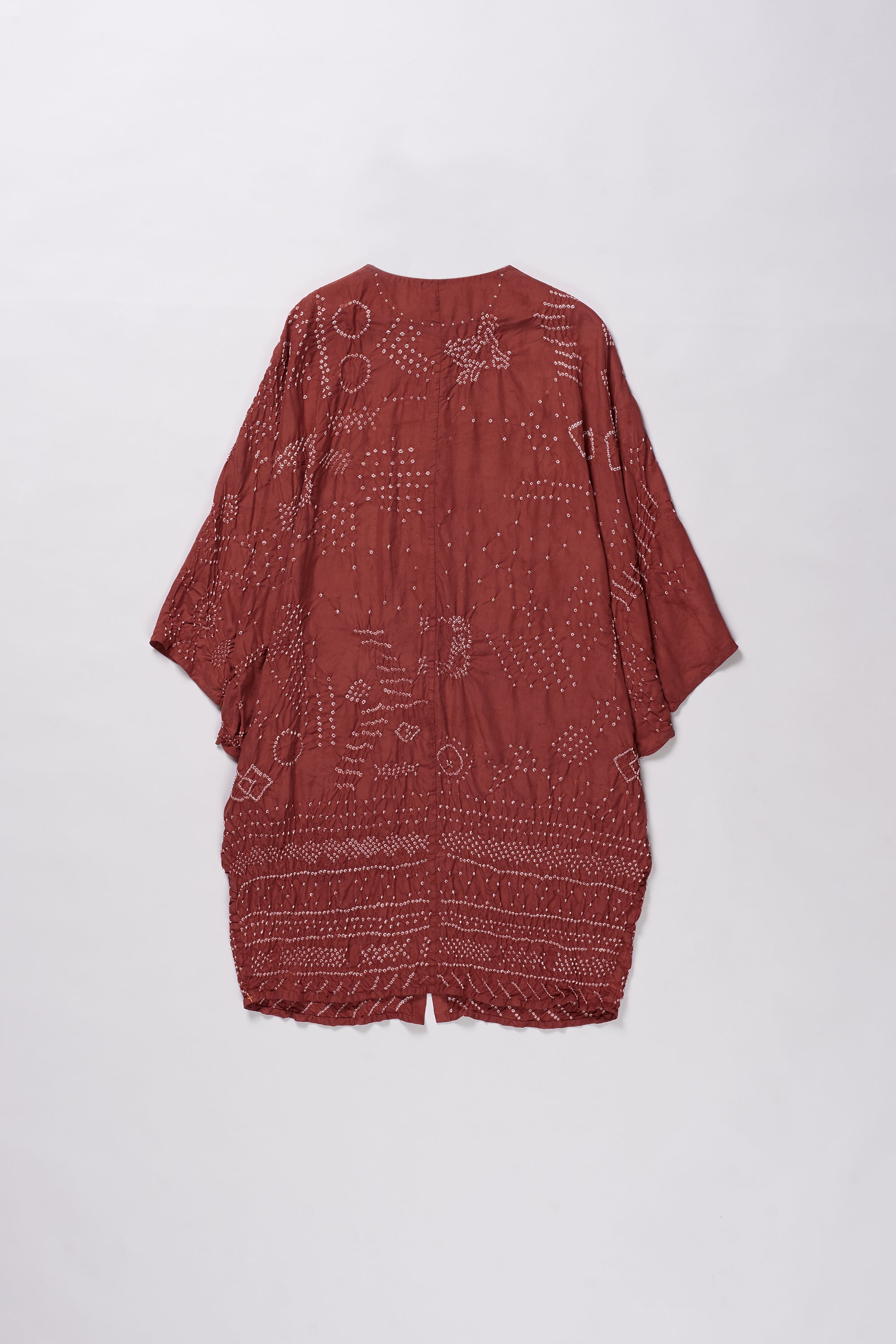 RED BANDHANI SILK DRESS