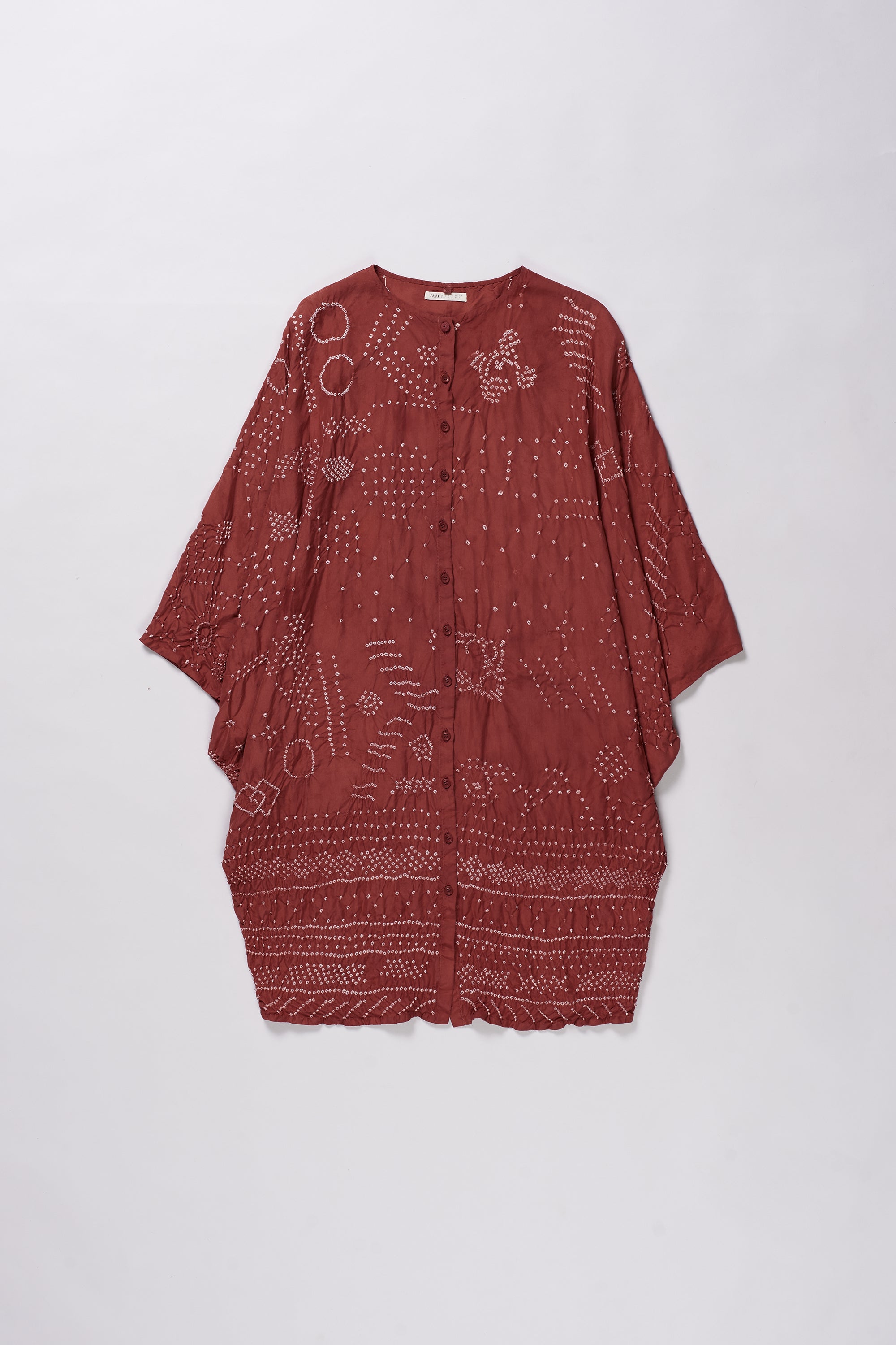 RED BANDHANI SILK DRESS