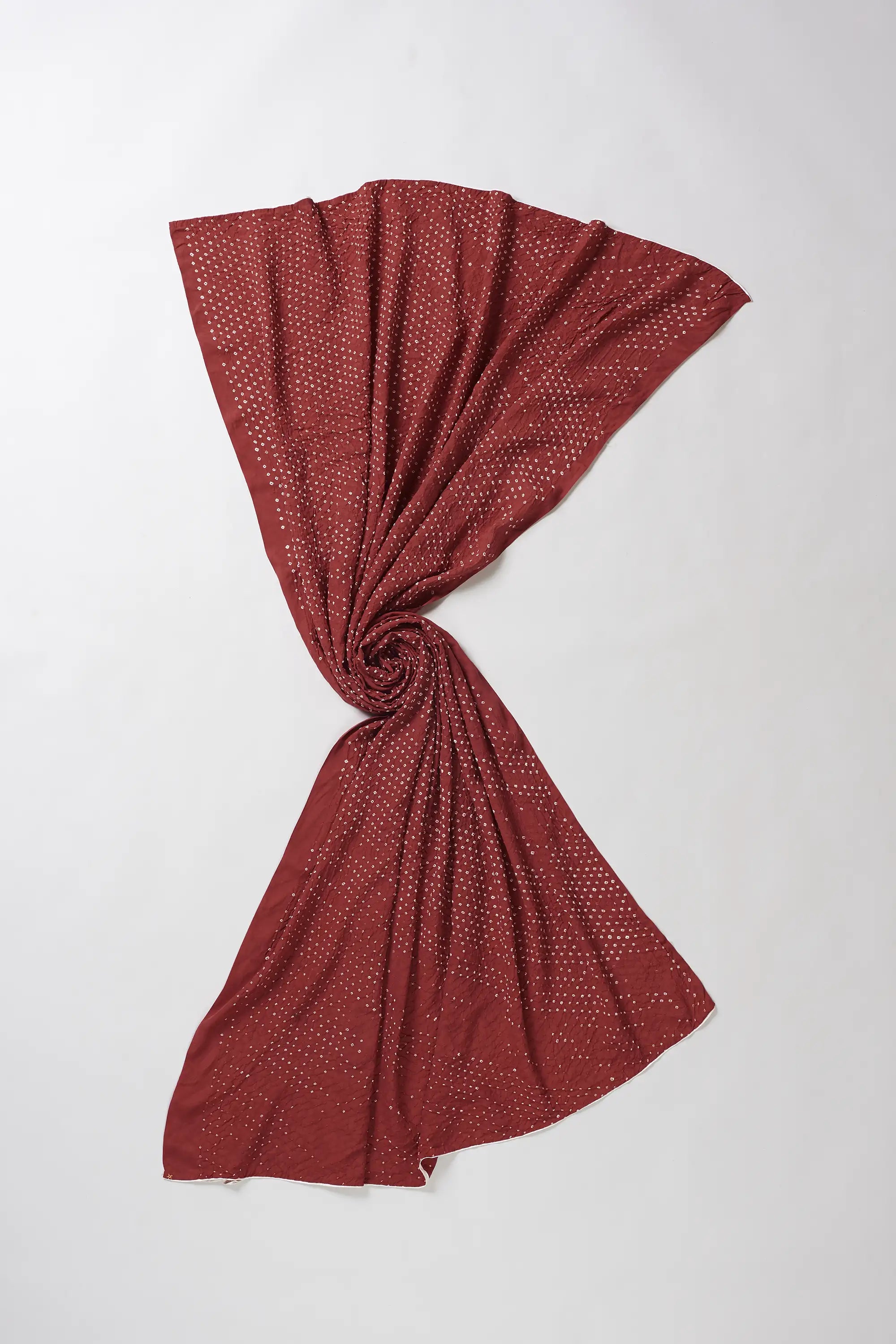 ALL-OVER BANDHANI SHAWL IN RED