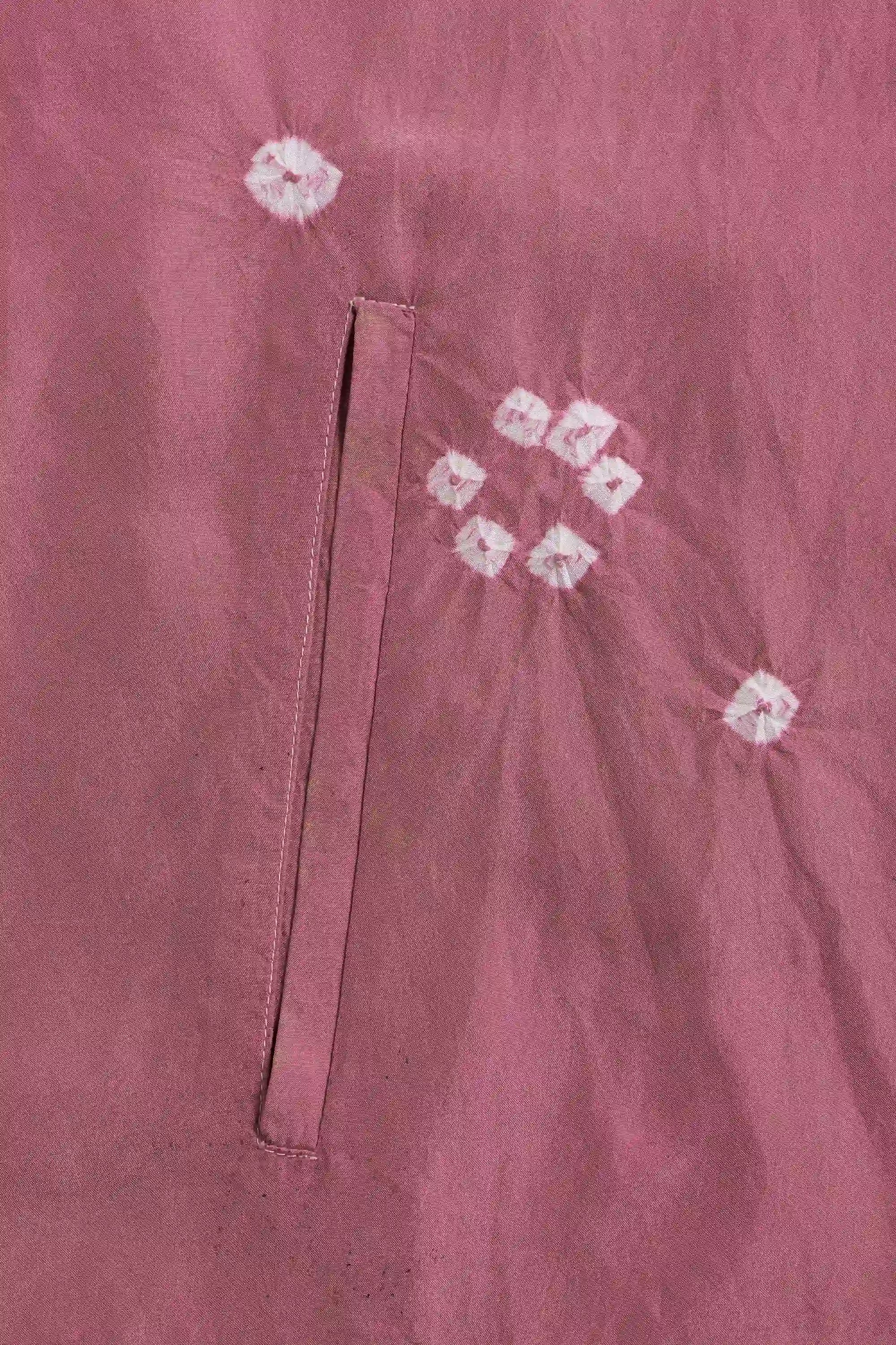 Relaxed Fit Bandhani Shirt In Fuschia Pink