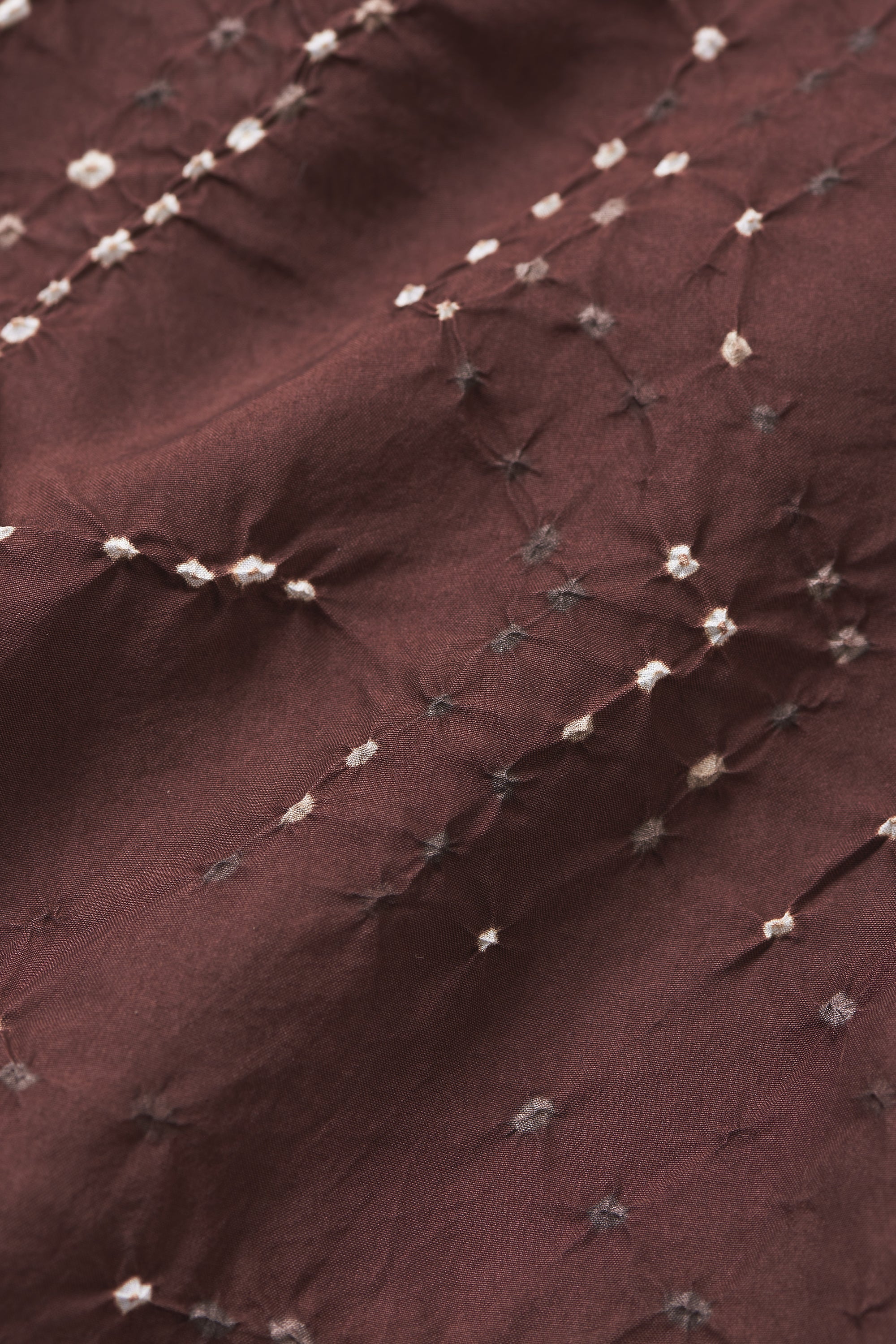 BURNT UMBER BANDHANI SILK PANTS