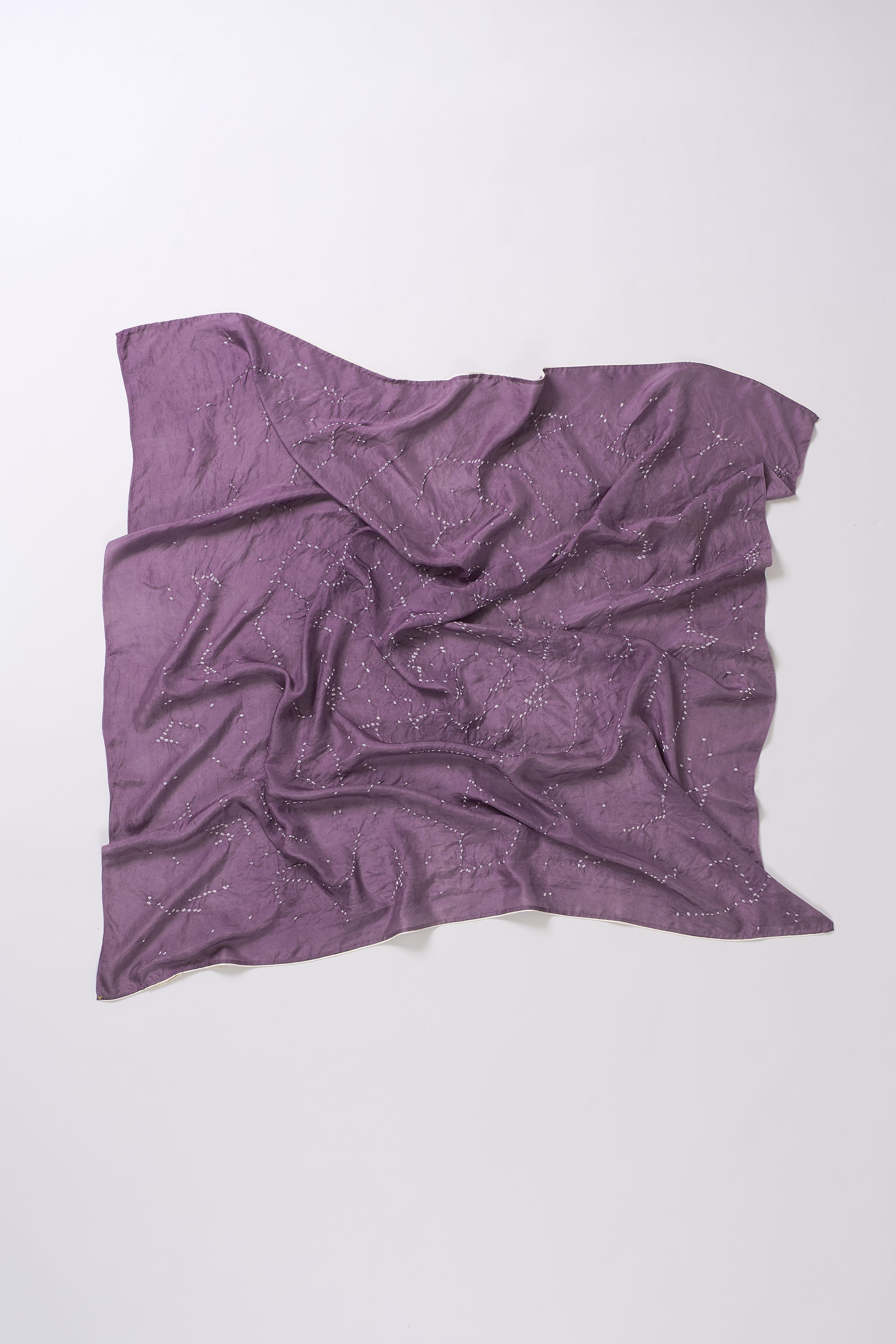 JAMUN SILK WITH BANDHANI SCARF