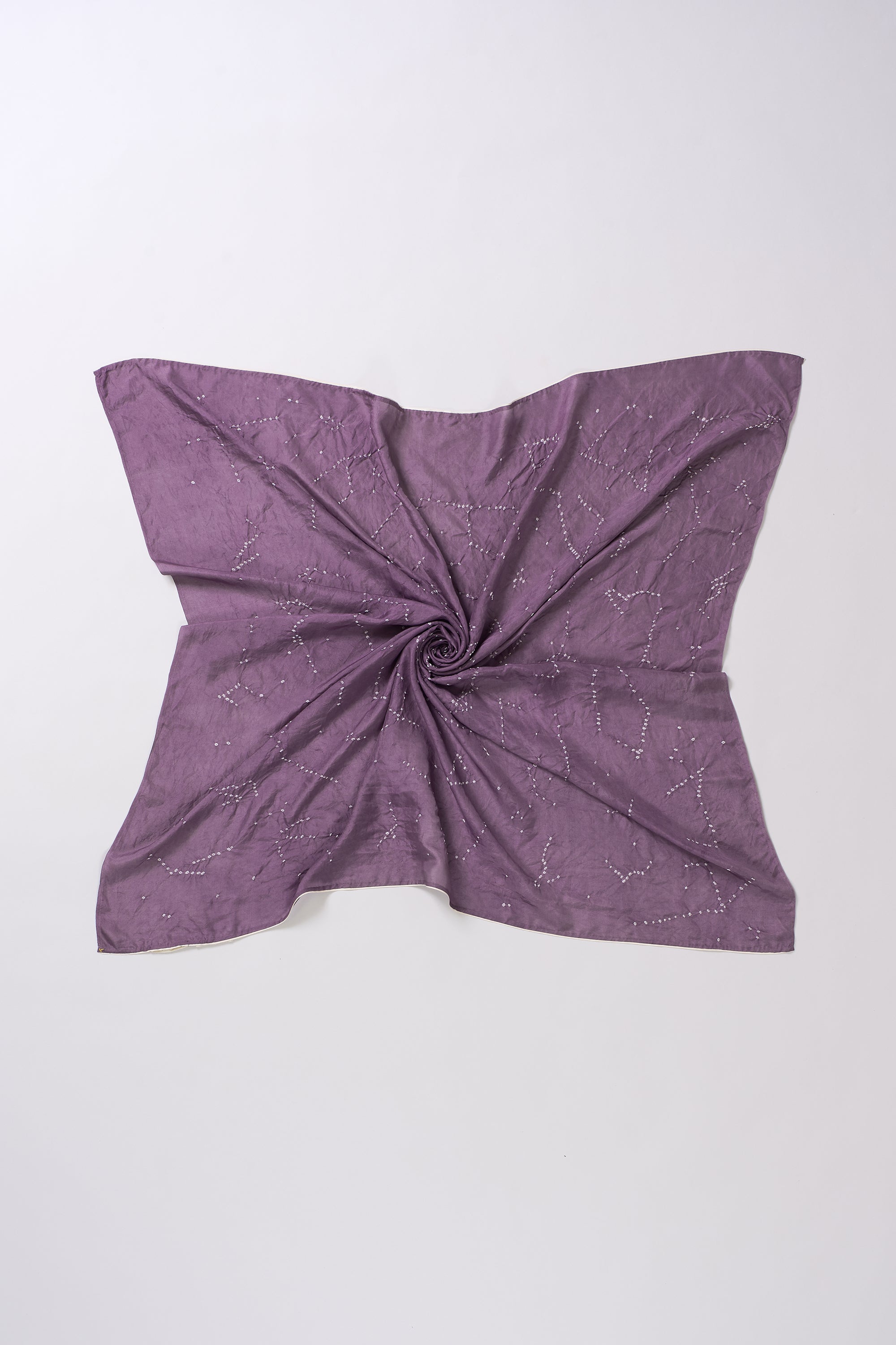 JAMUN SILK WITH BANDHANI SCARF