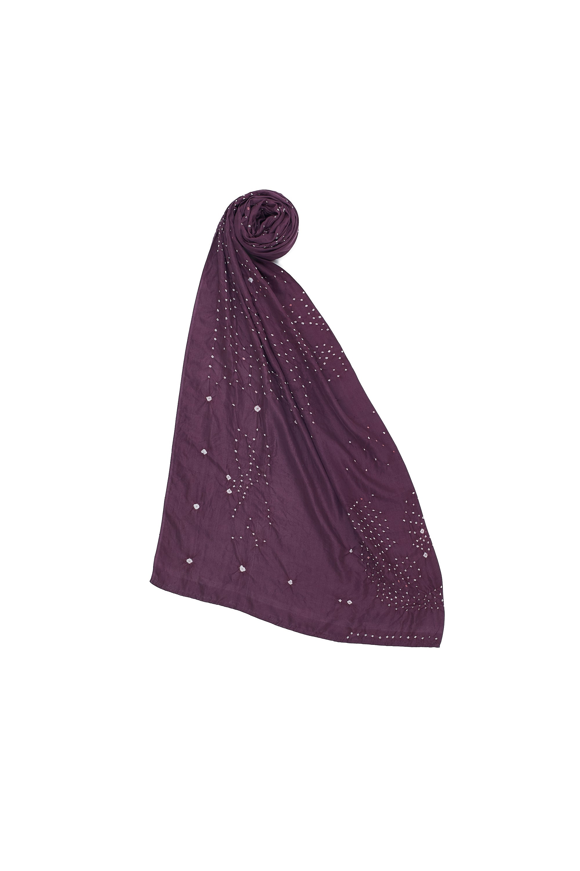 WINE COLOUR BANDHANI SILK WOMEN'S SCARF