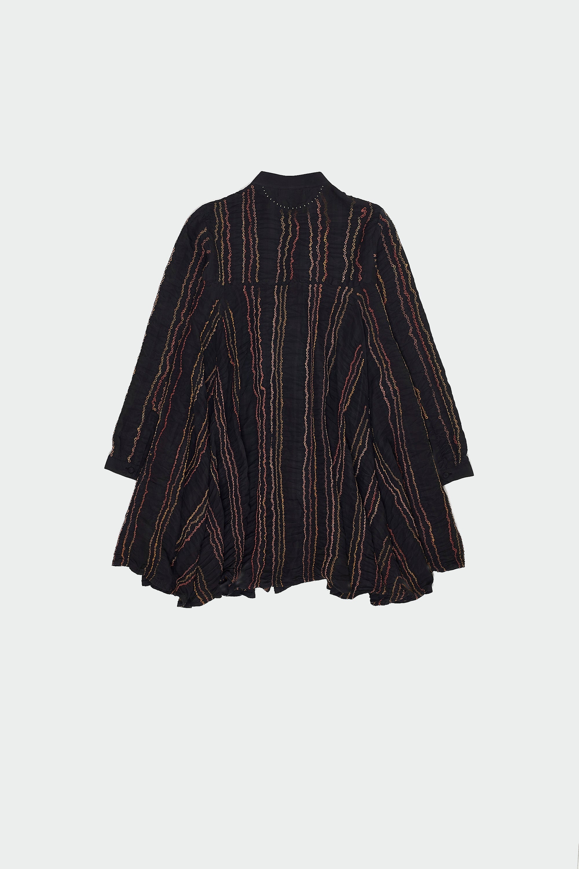 BLACK DYED SCREEN PRINTED SILK WITH BANDHANI DRESS