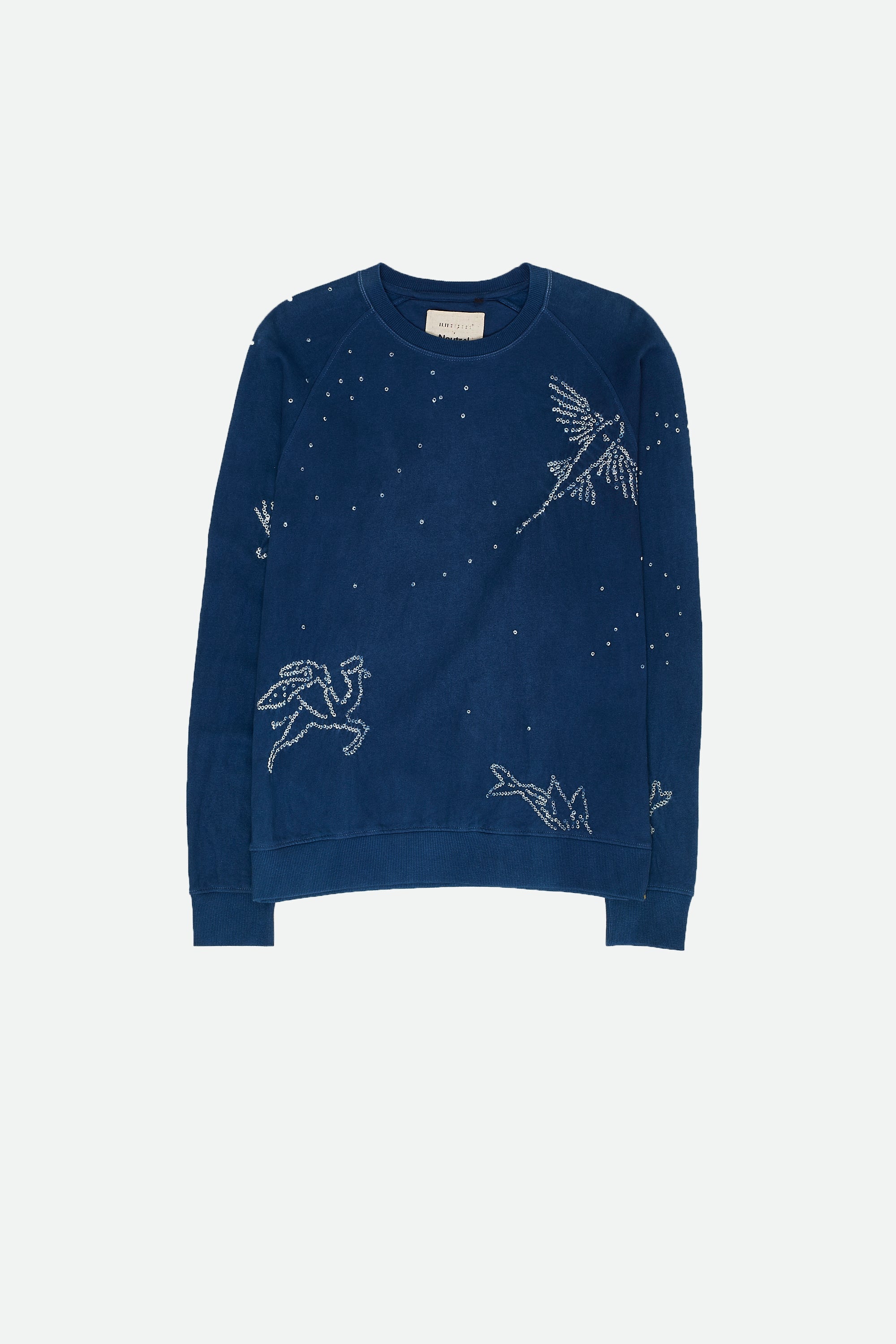 MEDIUM INDIGO ORGANIC COTTON ALL OVER BANDHANI SWEATSHIRT