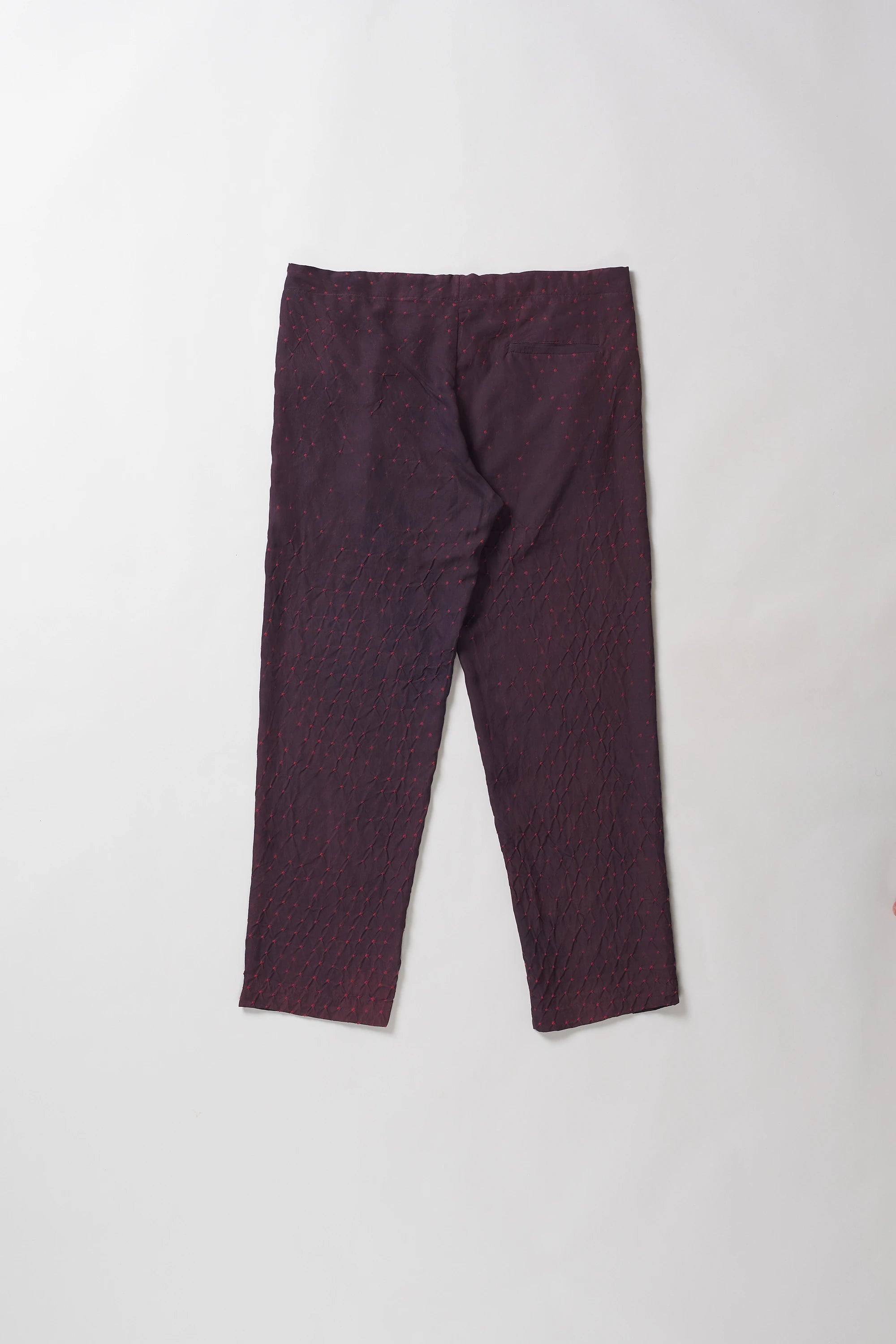 Bandhani Pant in Purple Red