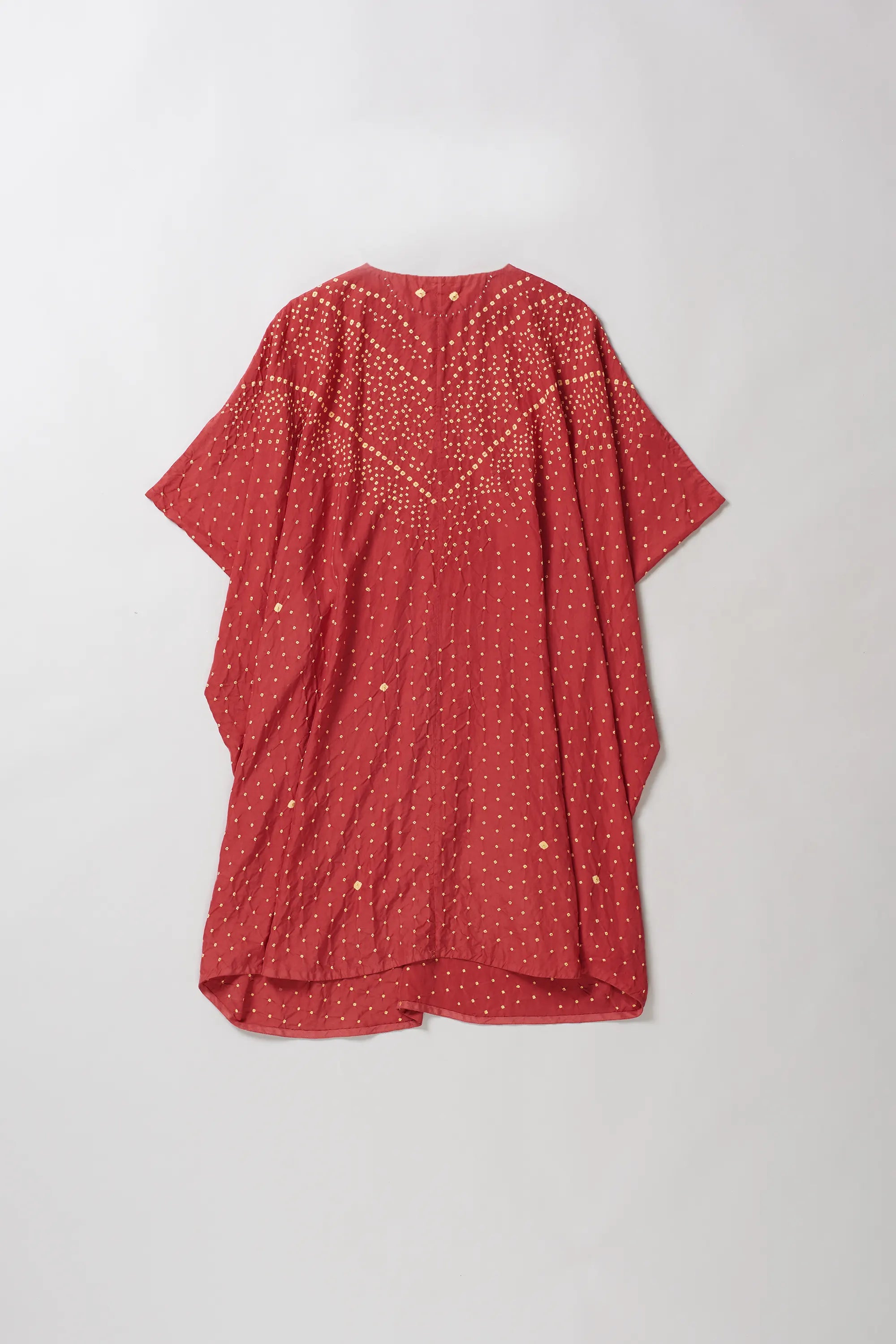 Pink Wood Silk Kaftan Dress