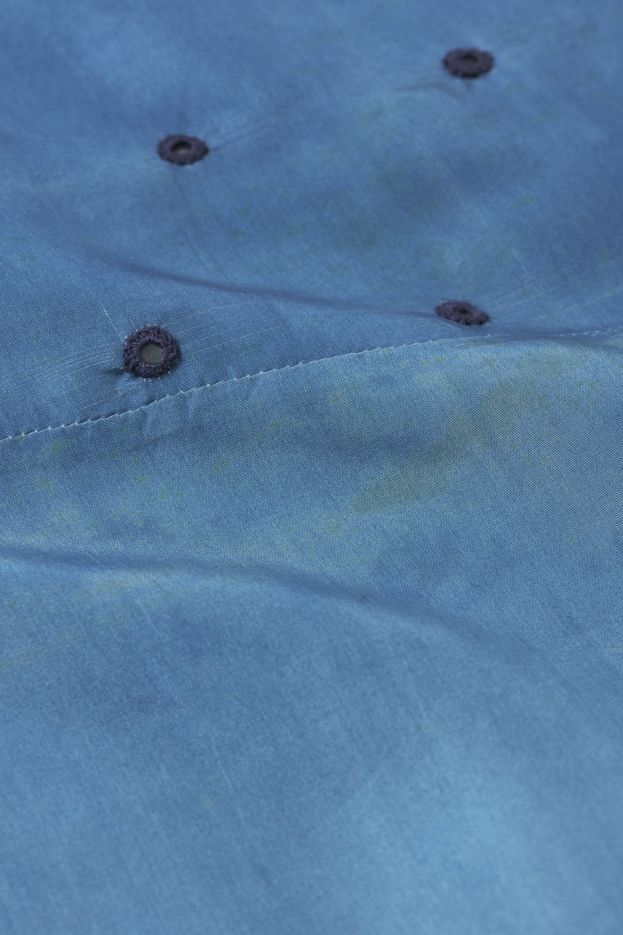 MEDIUM INDIGO SILK MIRROR WORK WOMEN SHIRT