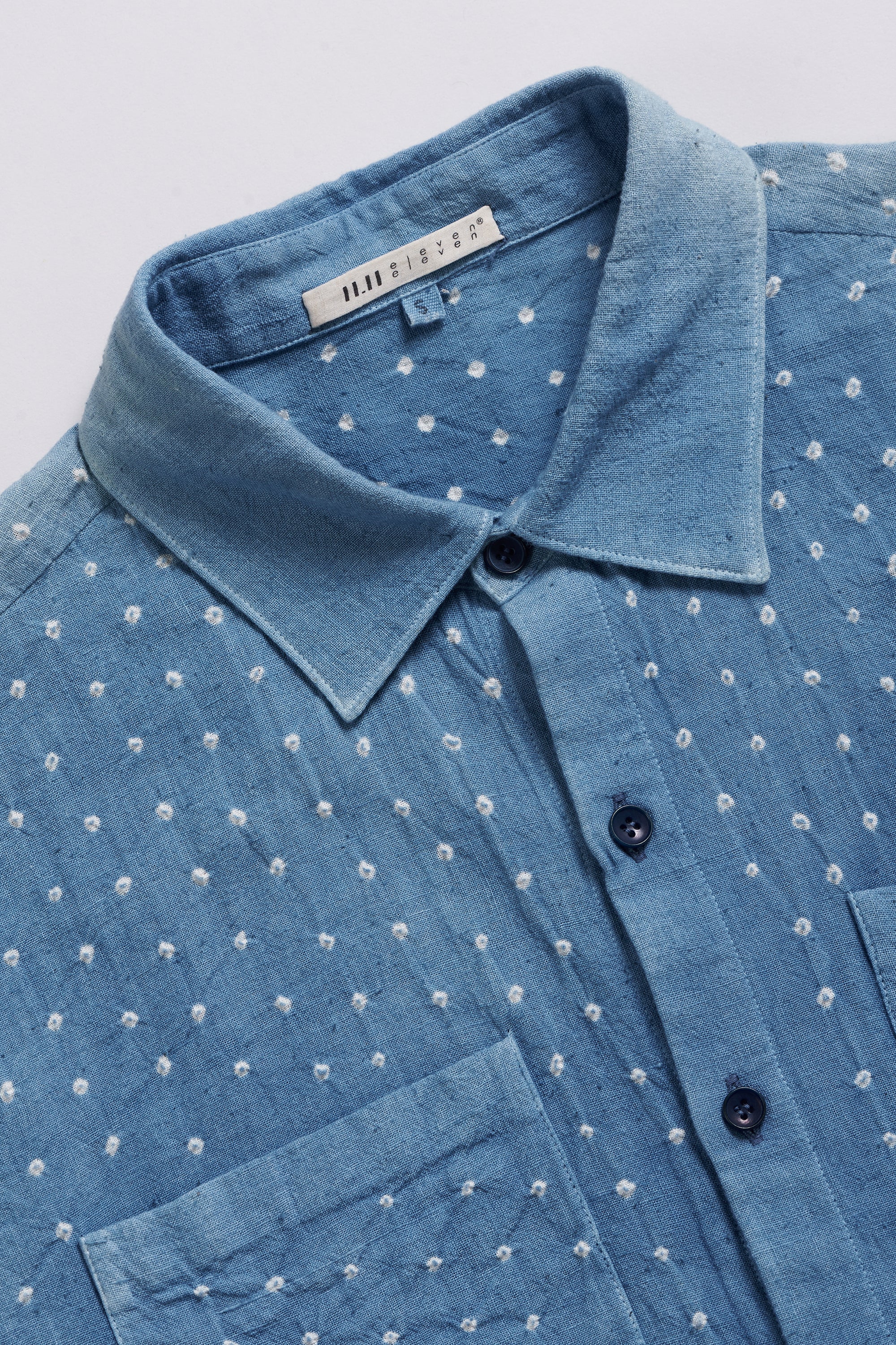 LIGHT INDIGO ORGANIC COTTON BANDHANI SHIRT