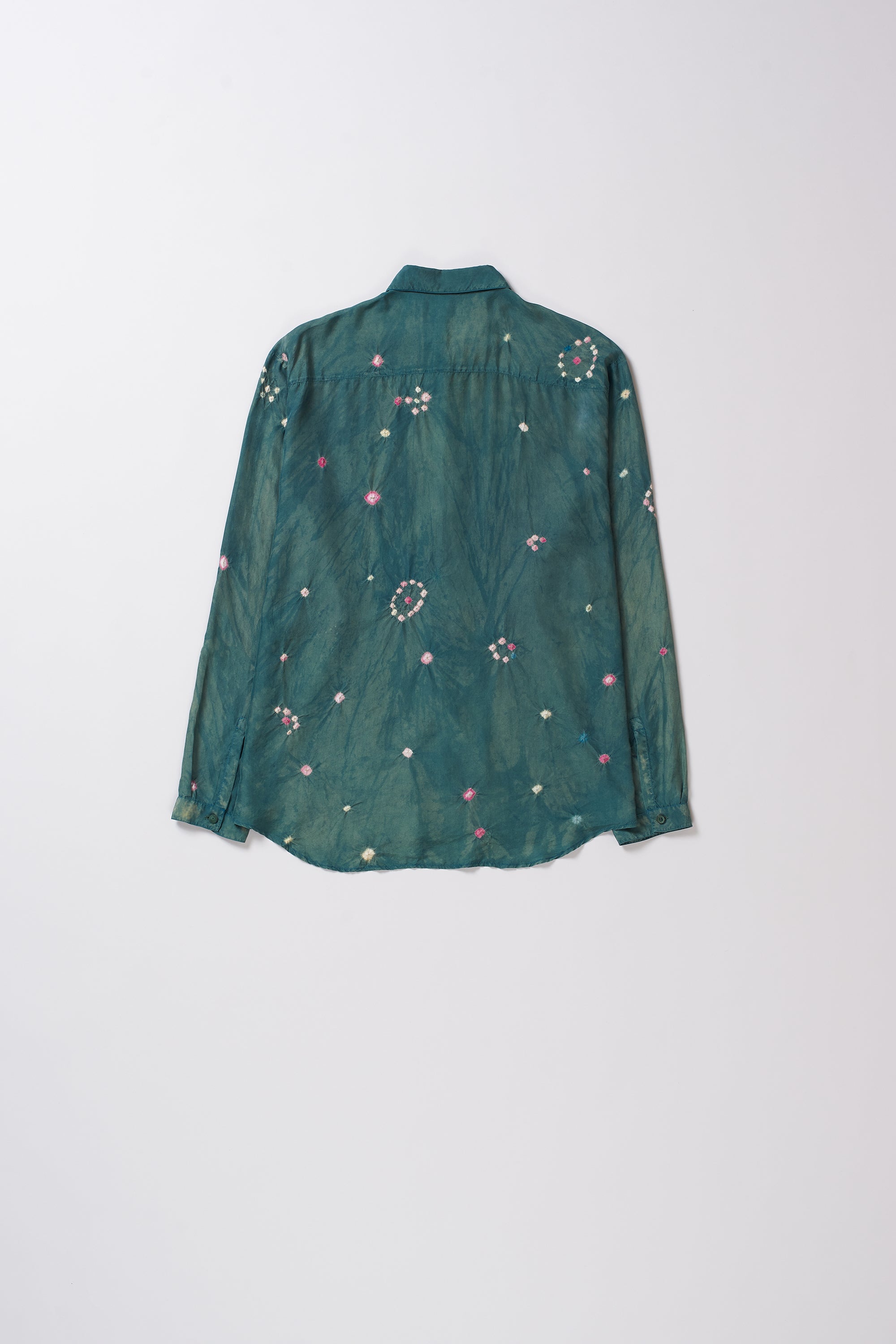LEAF GREEN SILK UNISEX SHIRT