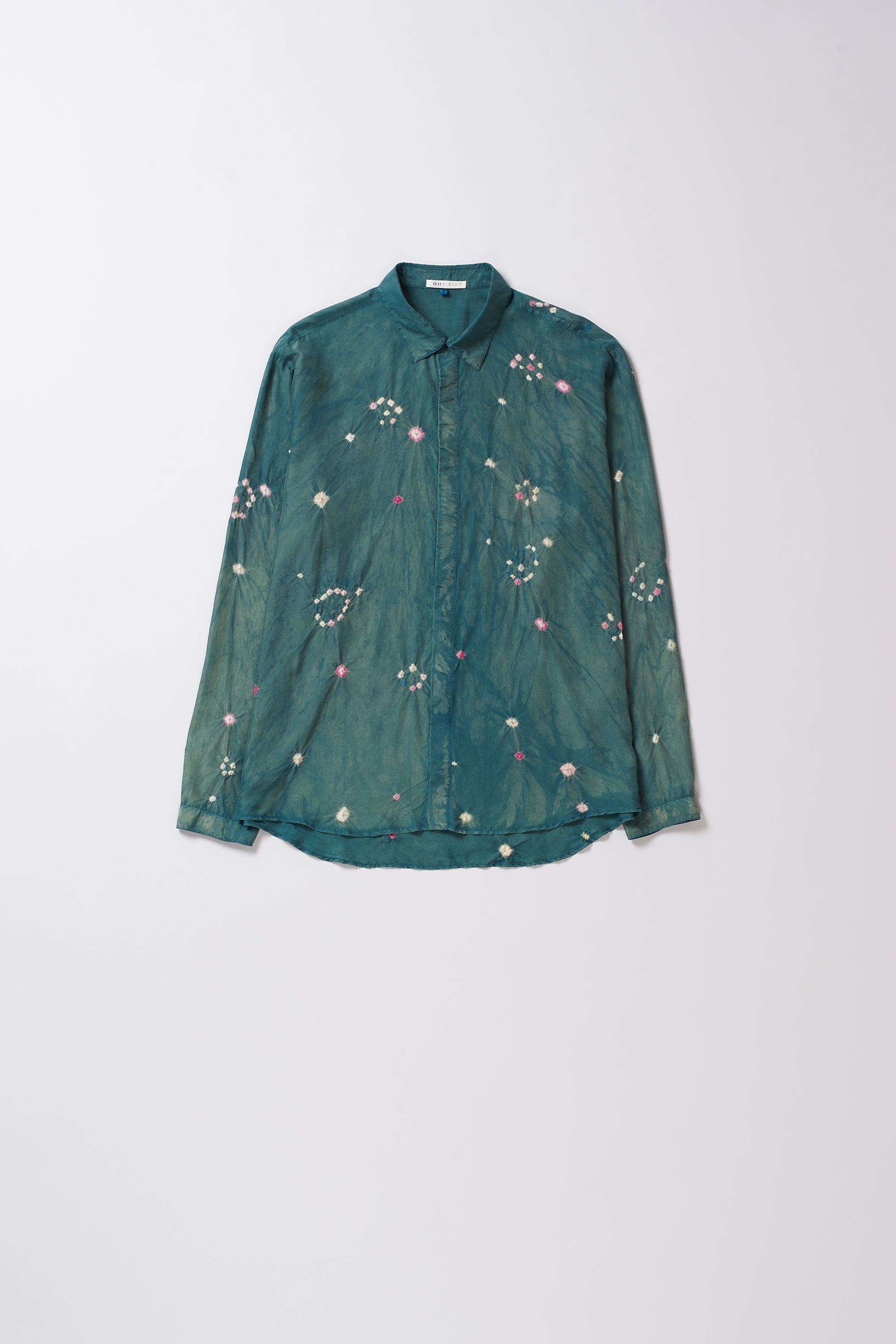 LEAF GREEN SILK UNISEX SHIRT
