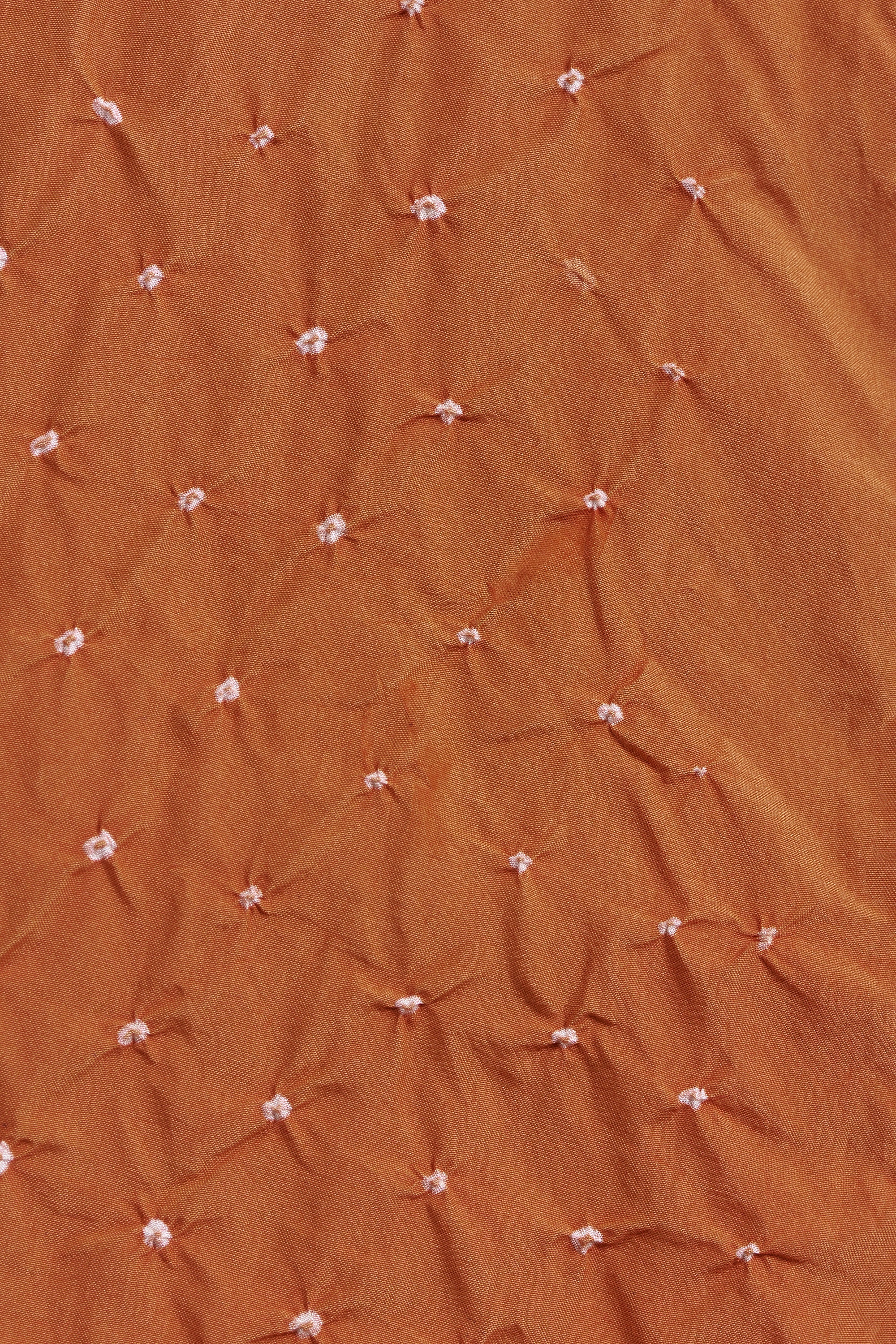 ORANGE RUST BANDHANI SILK SHIRT