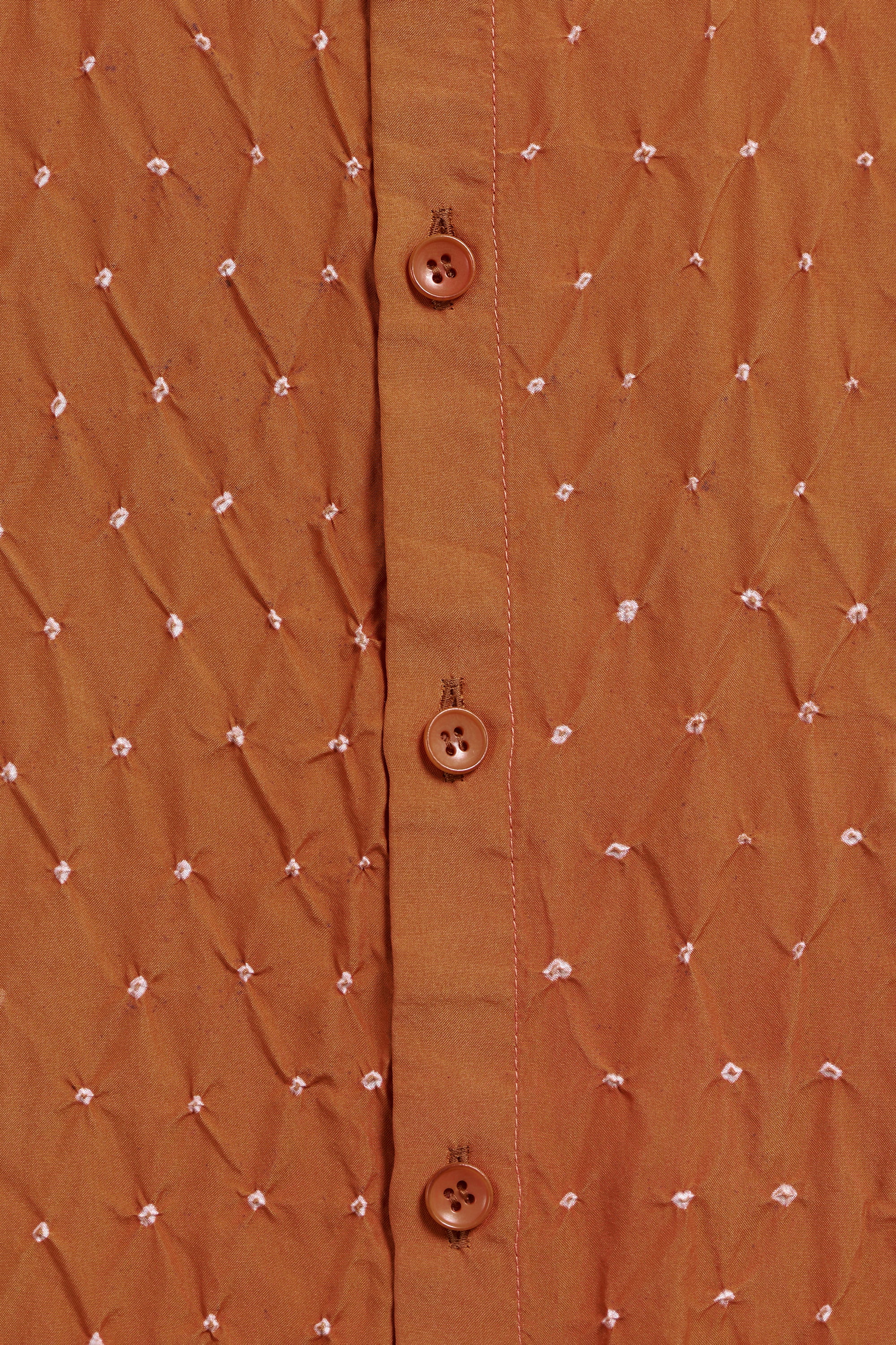 ORANGE RUST BANDHANI SILK SHIRT