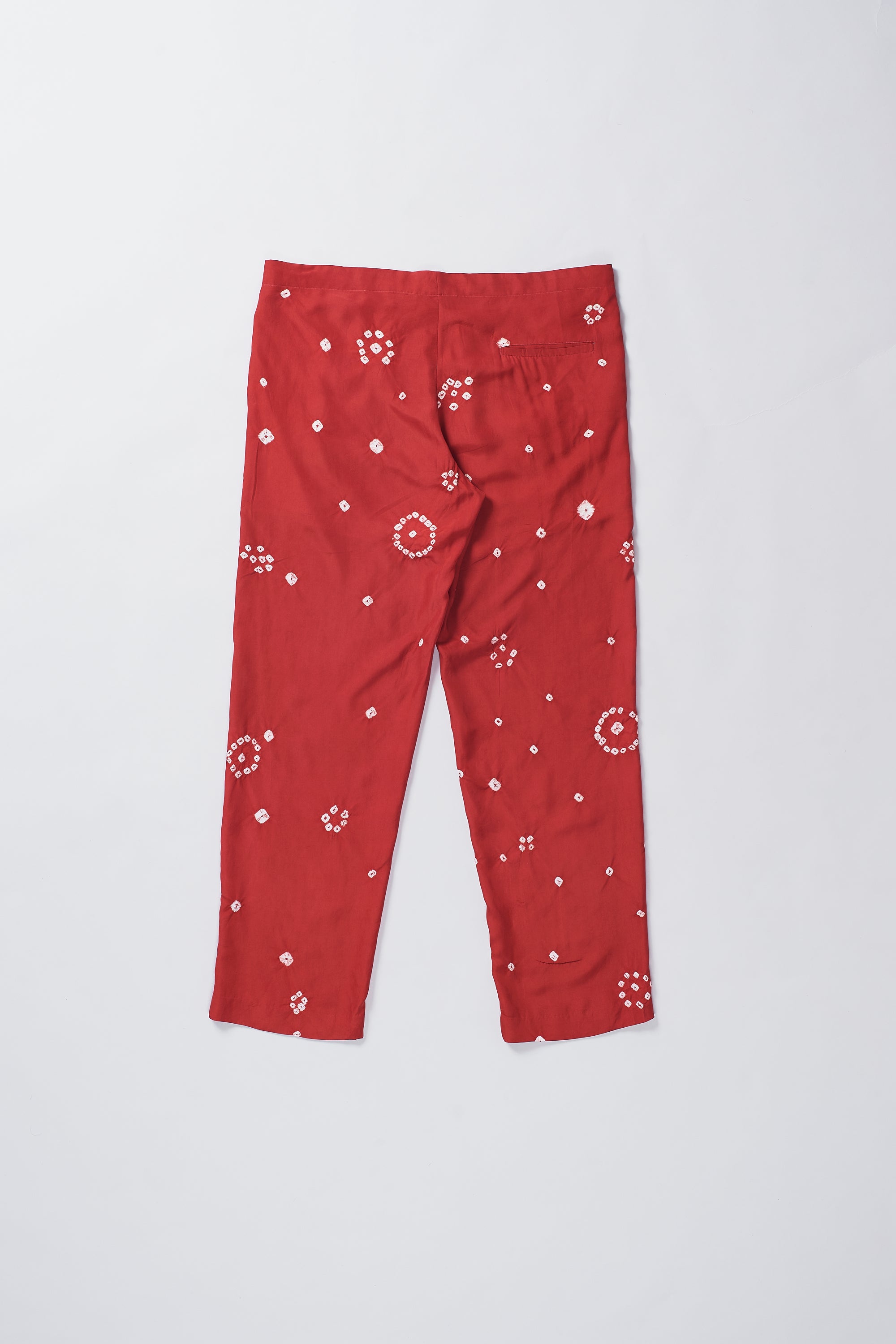 RED SILK BANDHANI PANTS